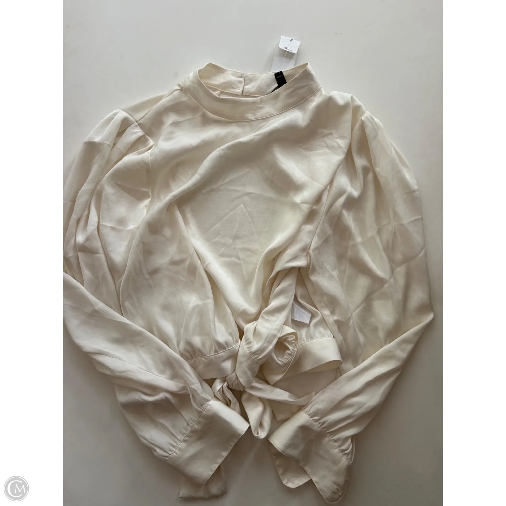 Blouse Long Sleeve By Banana Republic In Cream, Size: Xl - Image 1
