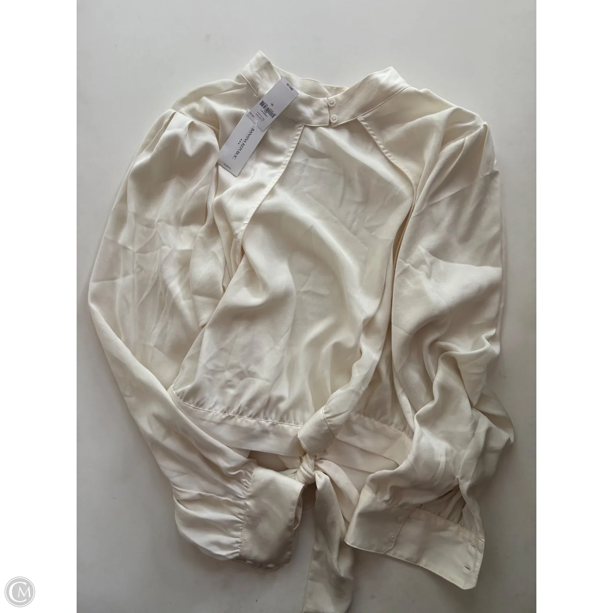Blouse Long Sleeve By Banana Republic In Cream, Size: Xl - Image 2