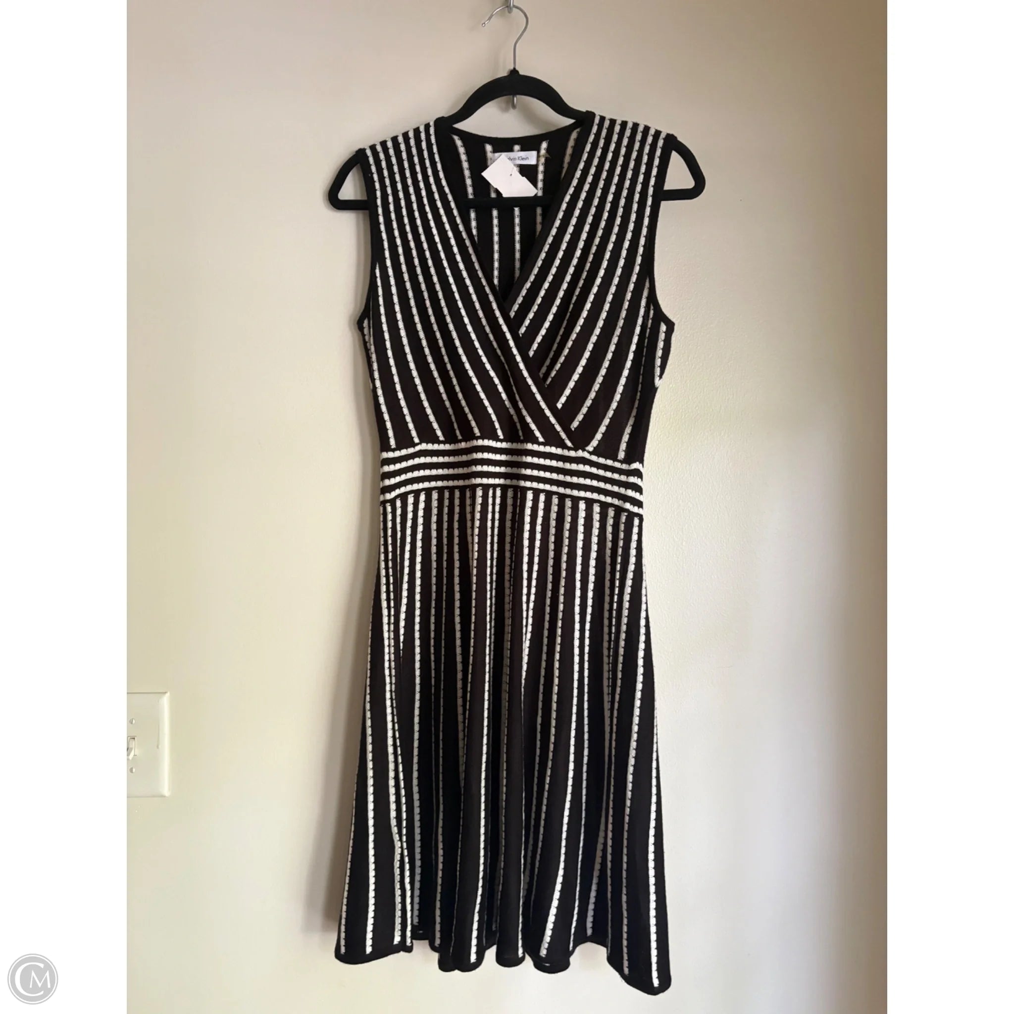 Dress Casual Midi By Calvin Klein In Striped Pattern, Size: M - Image 1