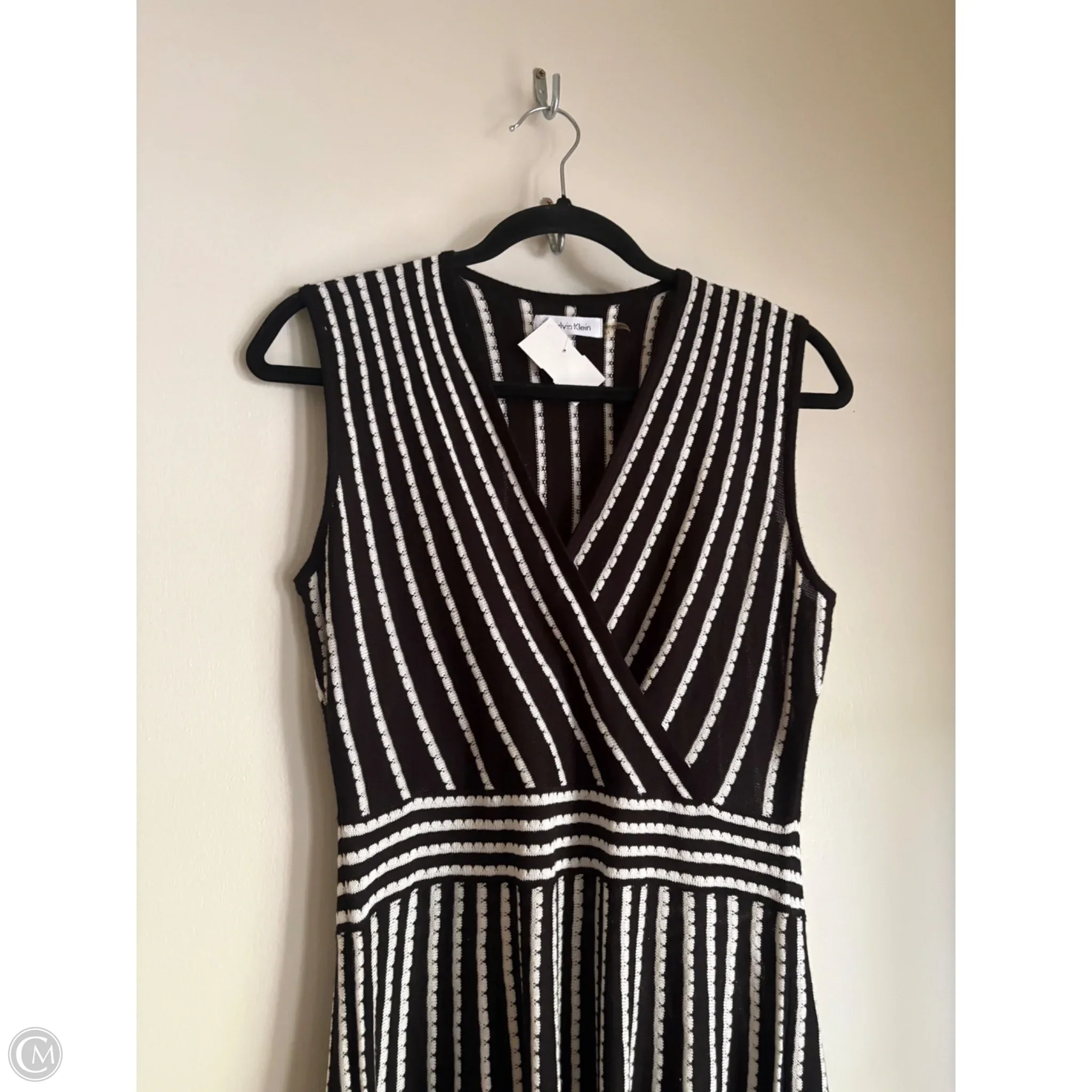 Dress Casual Midi By Calvin Klein In Striped Pattern, Size: M - Image 3