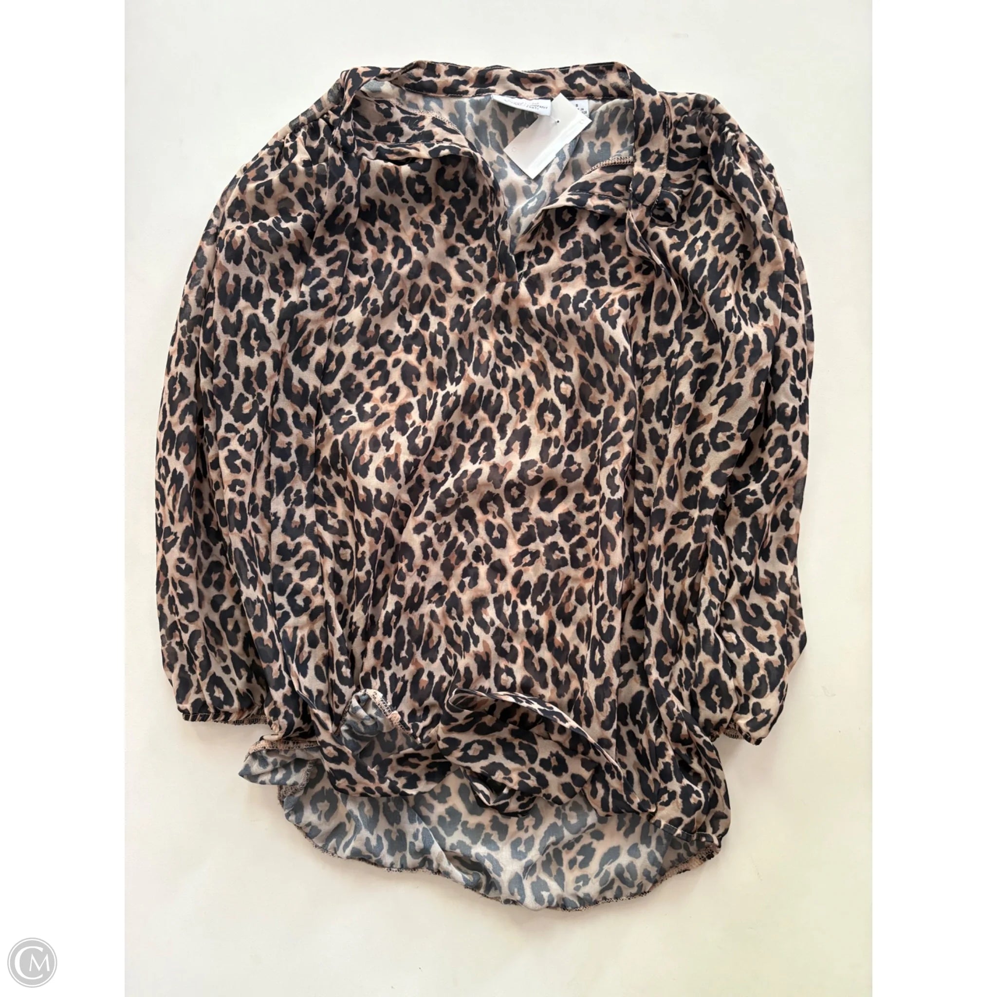 Blouse Long Sleeve By Sweet Pea In Animal Print, Size: S - Image 1
