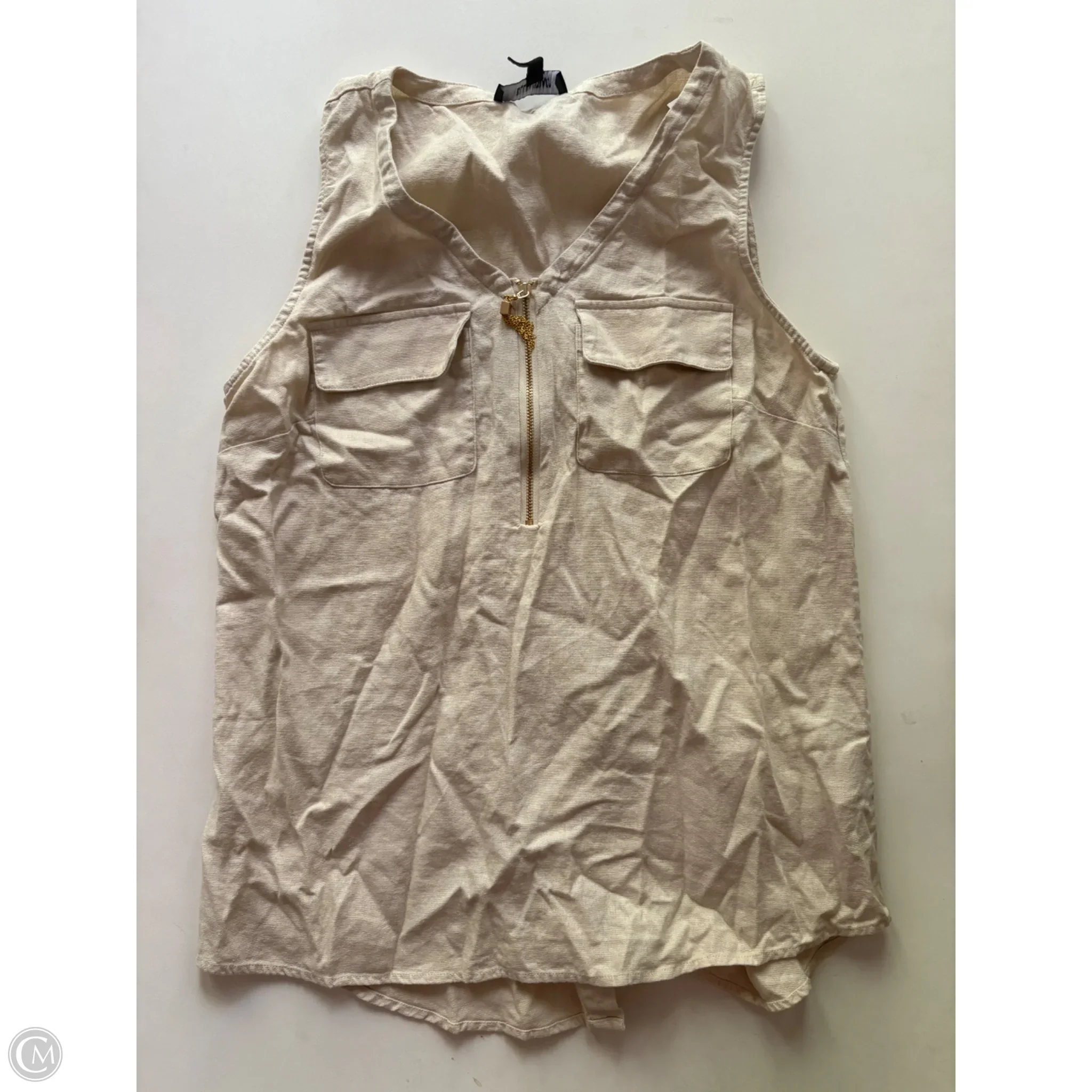 Top Sleeveless By Ellen Tracy In Cream, Size: S - Image 1
