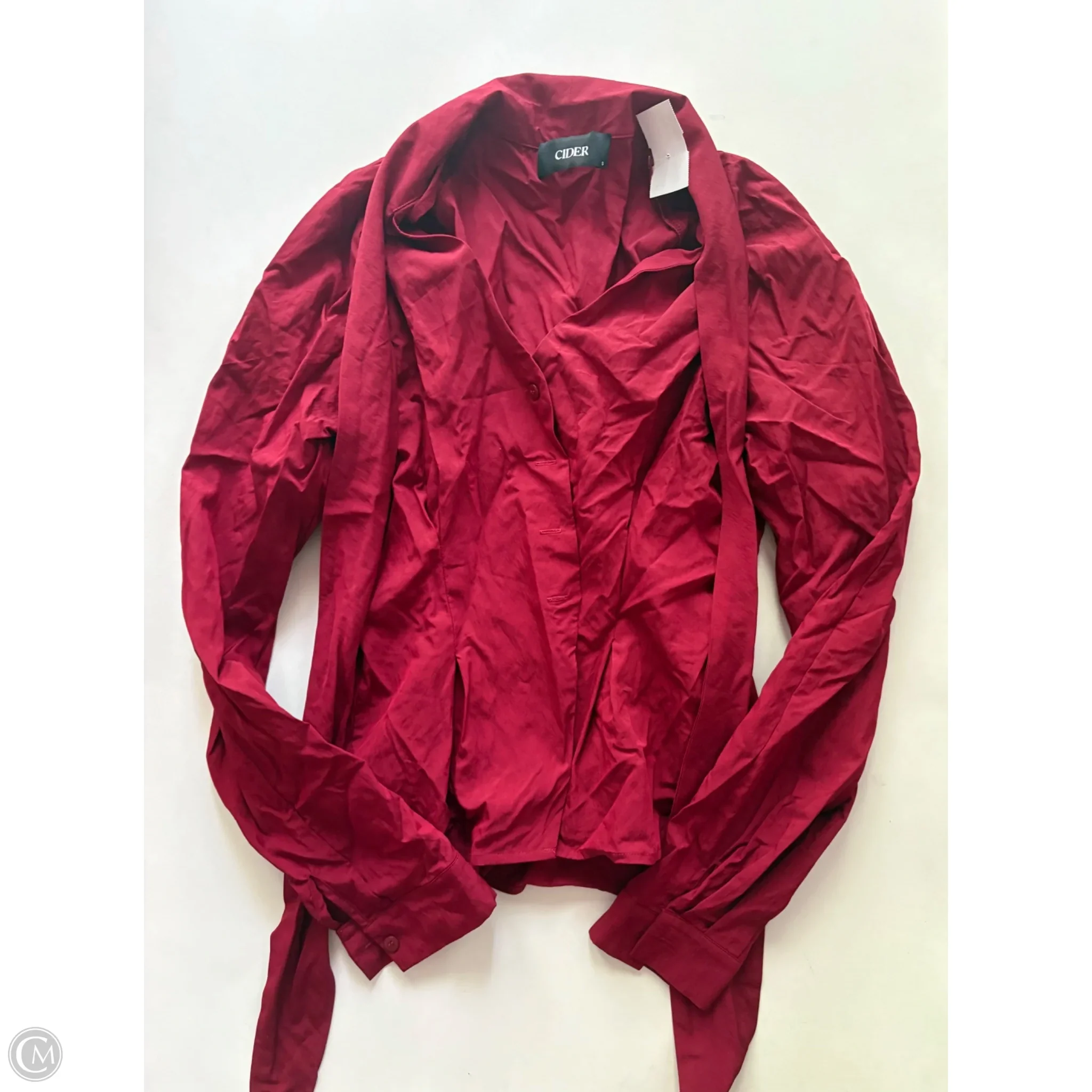 Blouse Long Sleeve By Cider In Red, Size: S - Image 1