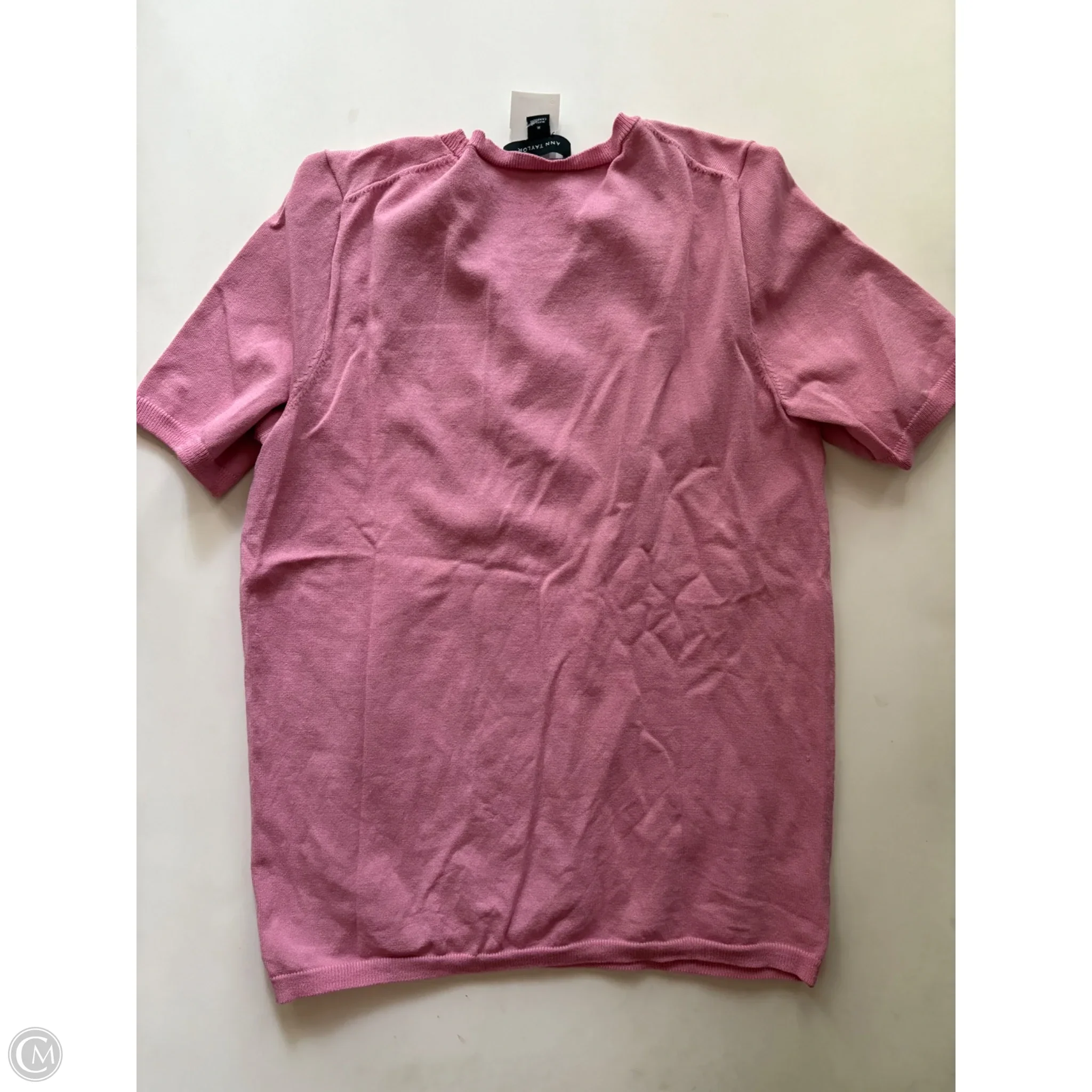 Sweater Short Sleeve By Ann Taylor In Pink, Size: M - Image 2