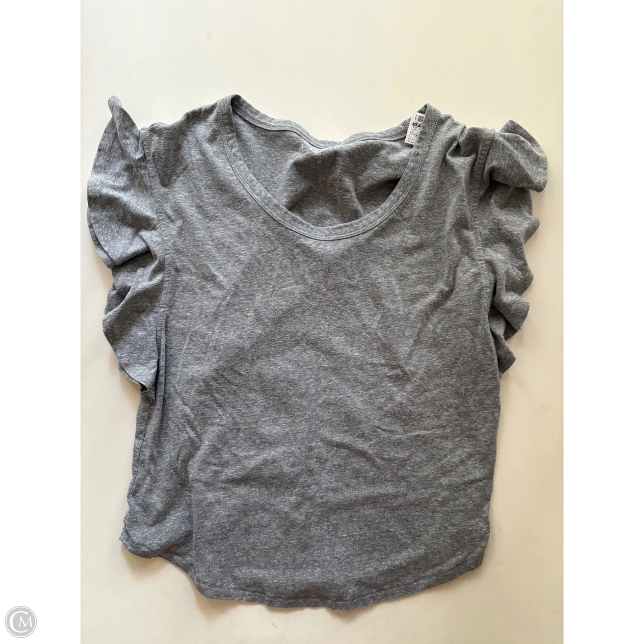 Top Short Sleeve By Loft In Grey, Size: M - Image 1