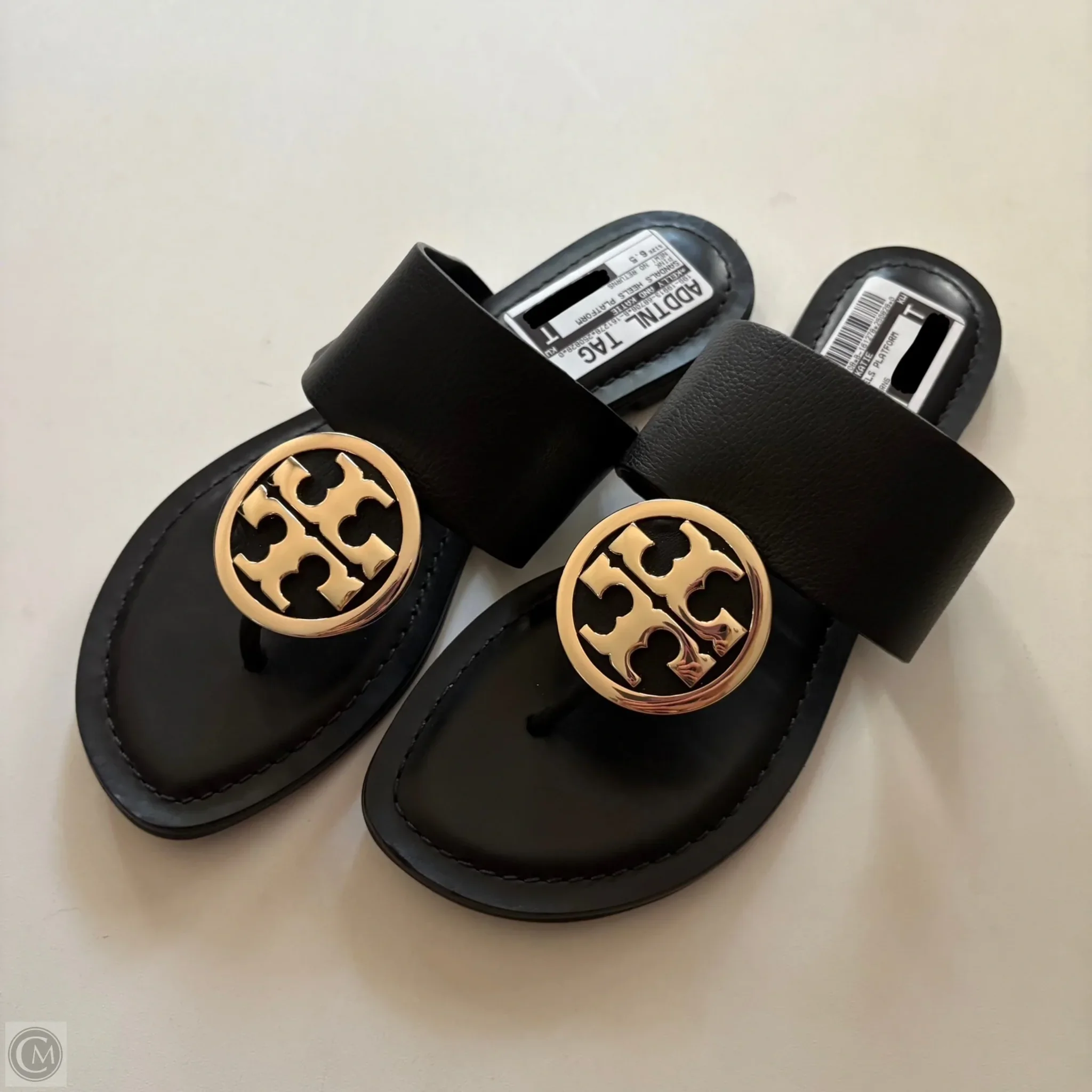 Sandals Designer By Tory Burch In Black, Size: 6.5 - Image 1
