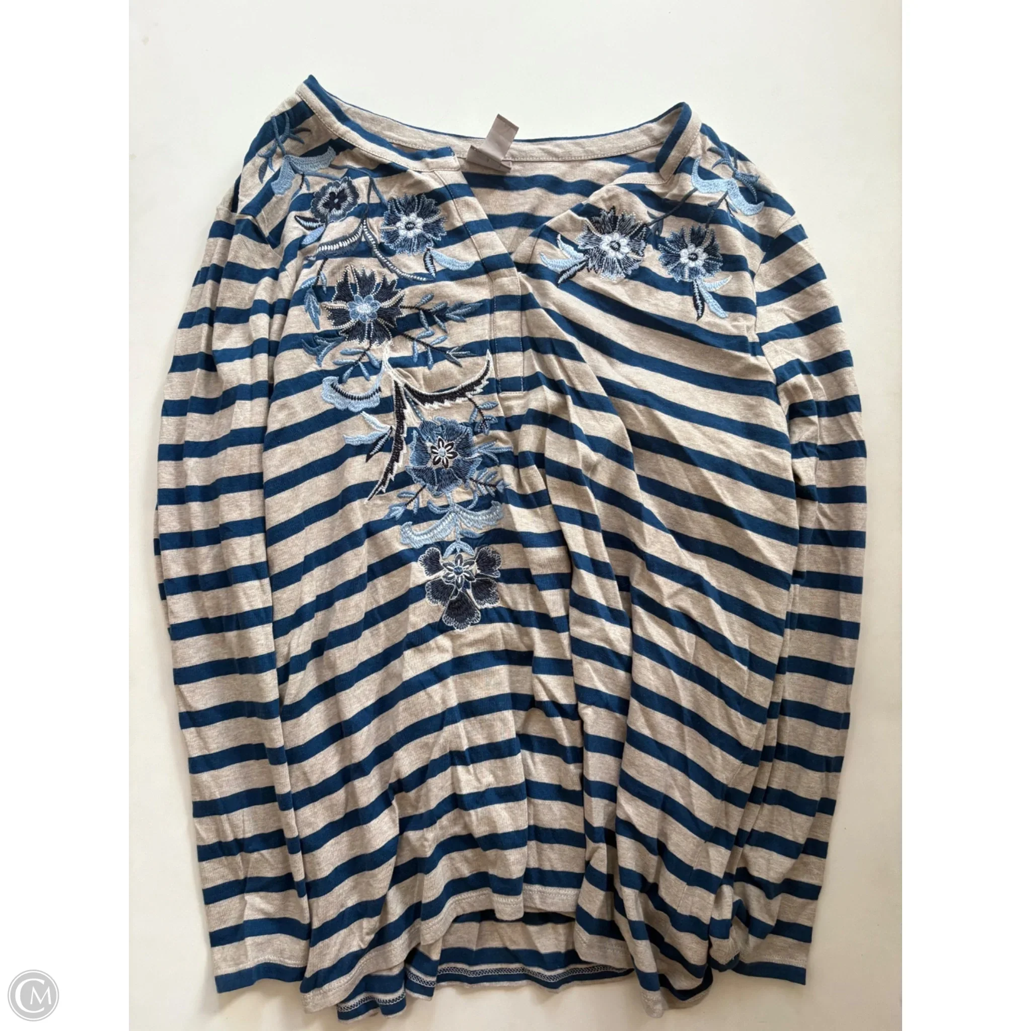 Top Long Sleeve By Chicos In Striped Pattern, Size: 2x - Image 1
