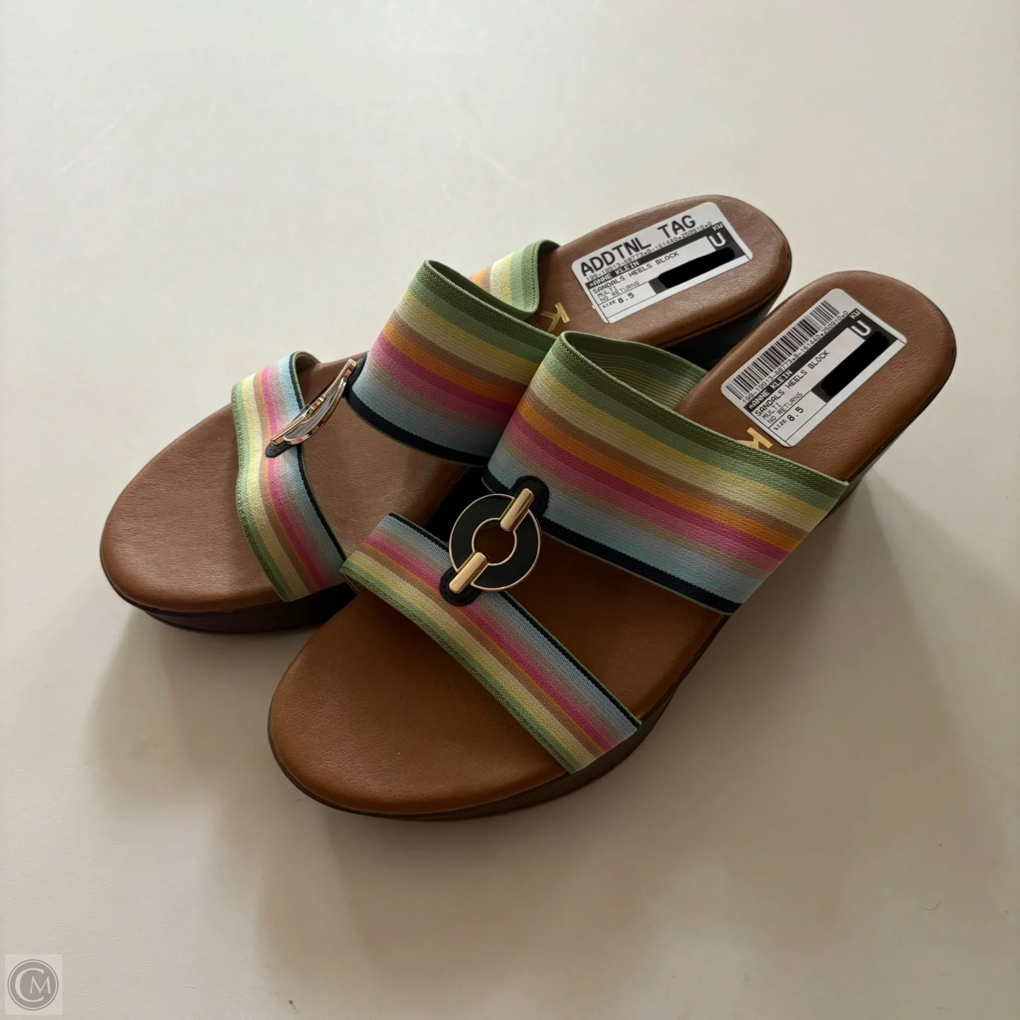 Sandals Heels Block By Anne Klein In Multi-colored, Size: 8.5 - Image 1