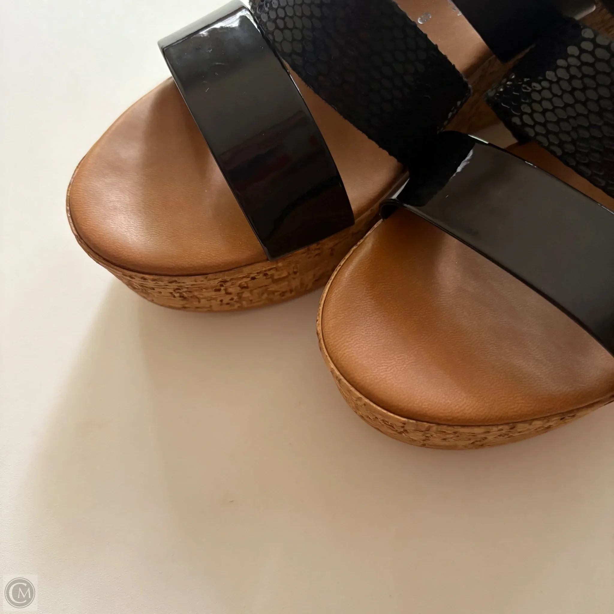 Sandals Heels Block By Italian Shoemakers In Black, Size: 9 - Image 3