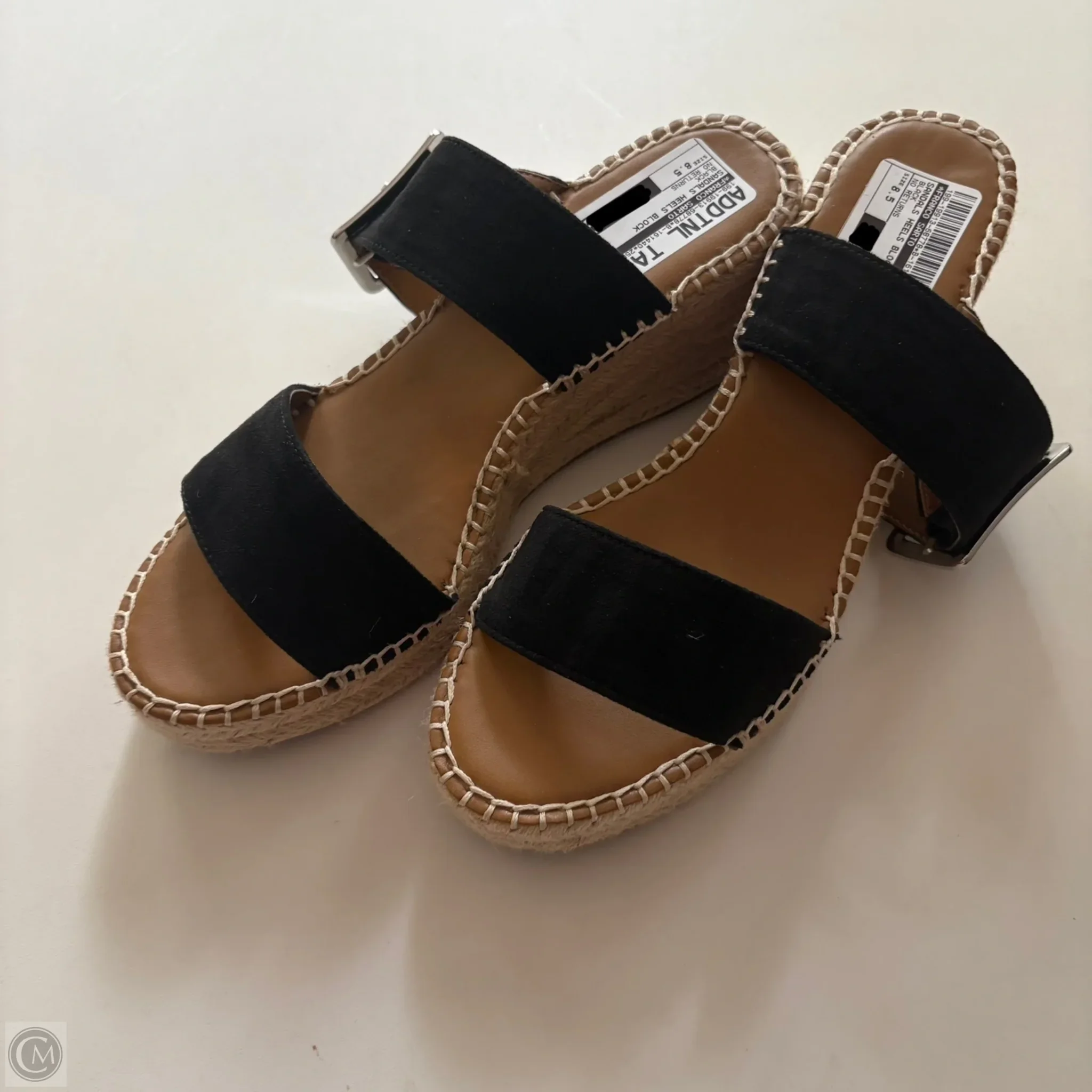 Sandals Heels Block By Franco Sarto In Black, Size: 8.5 - Image 1