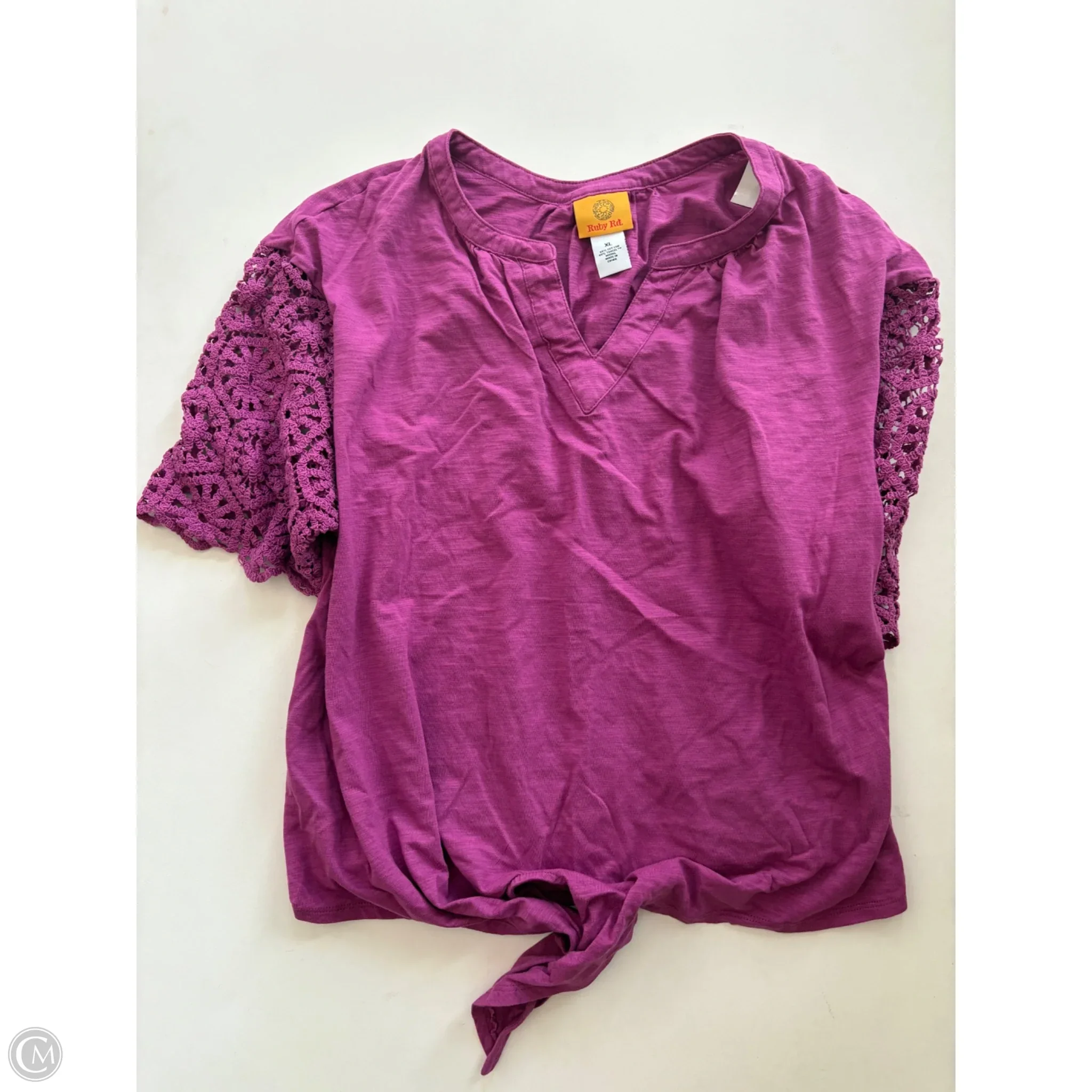 Top Short Sleeve By Ruby Rd In Pink, Size: Xl - Image 1