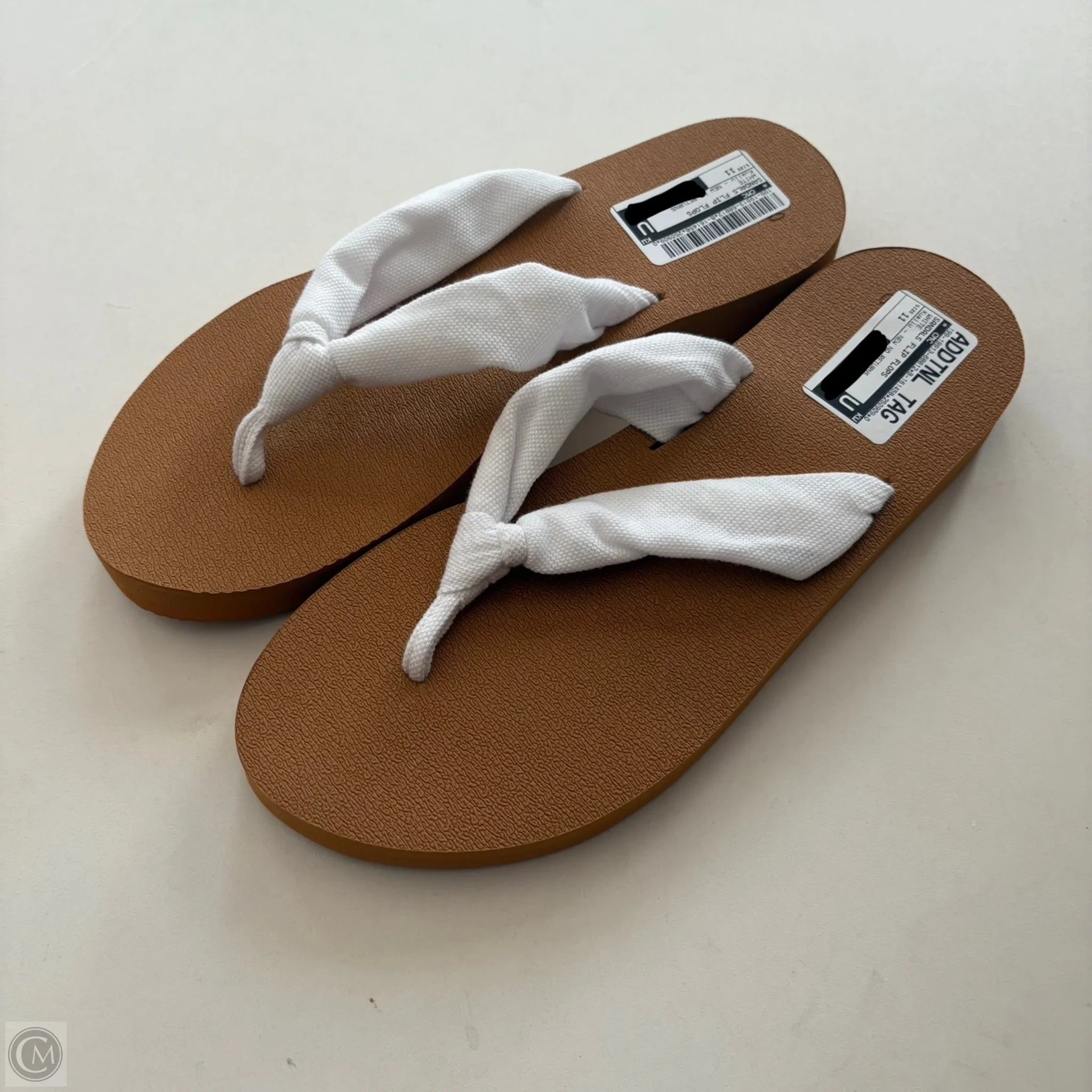 Sandals Flip Flops By Kuailu In White, Size: 11 - Image 1