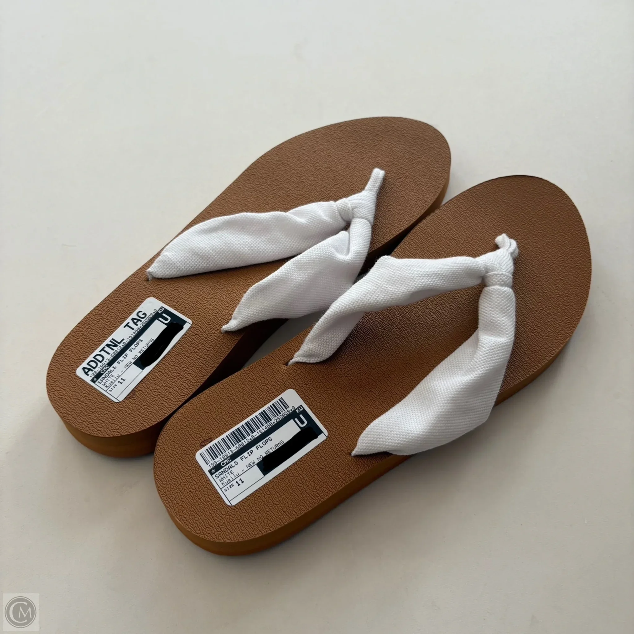 Sandals Flip Flops By Kuailu In White, Size: 11 - Image 2