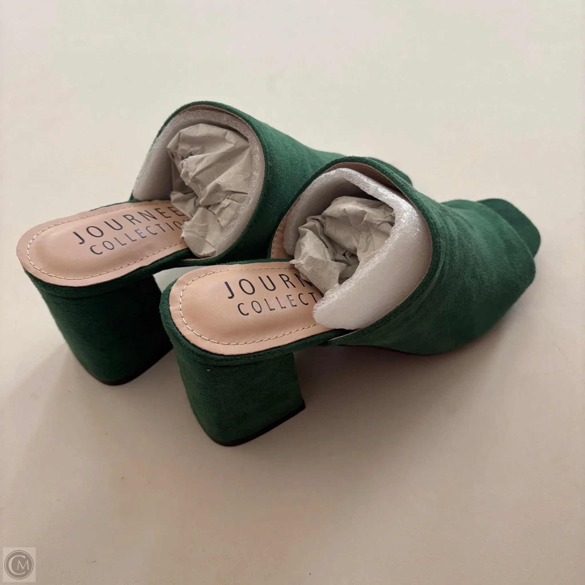 Shoes Heels Block By Journee In Green, Size: 6 - Image 2