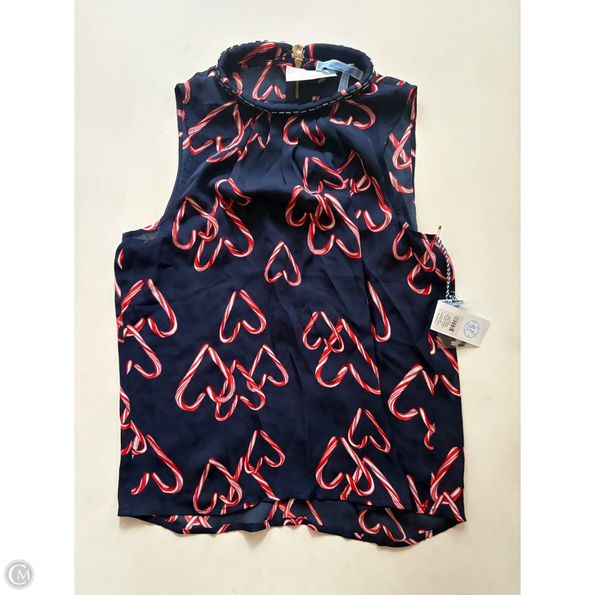 Blouse Sleeveless By Draper James In Navy, Size: S - Image 1
