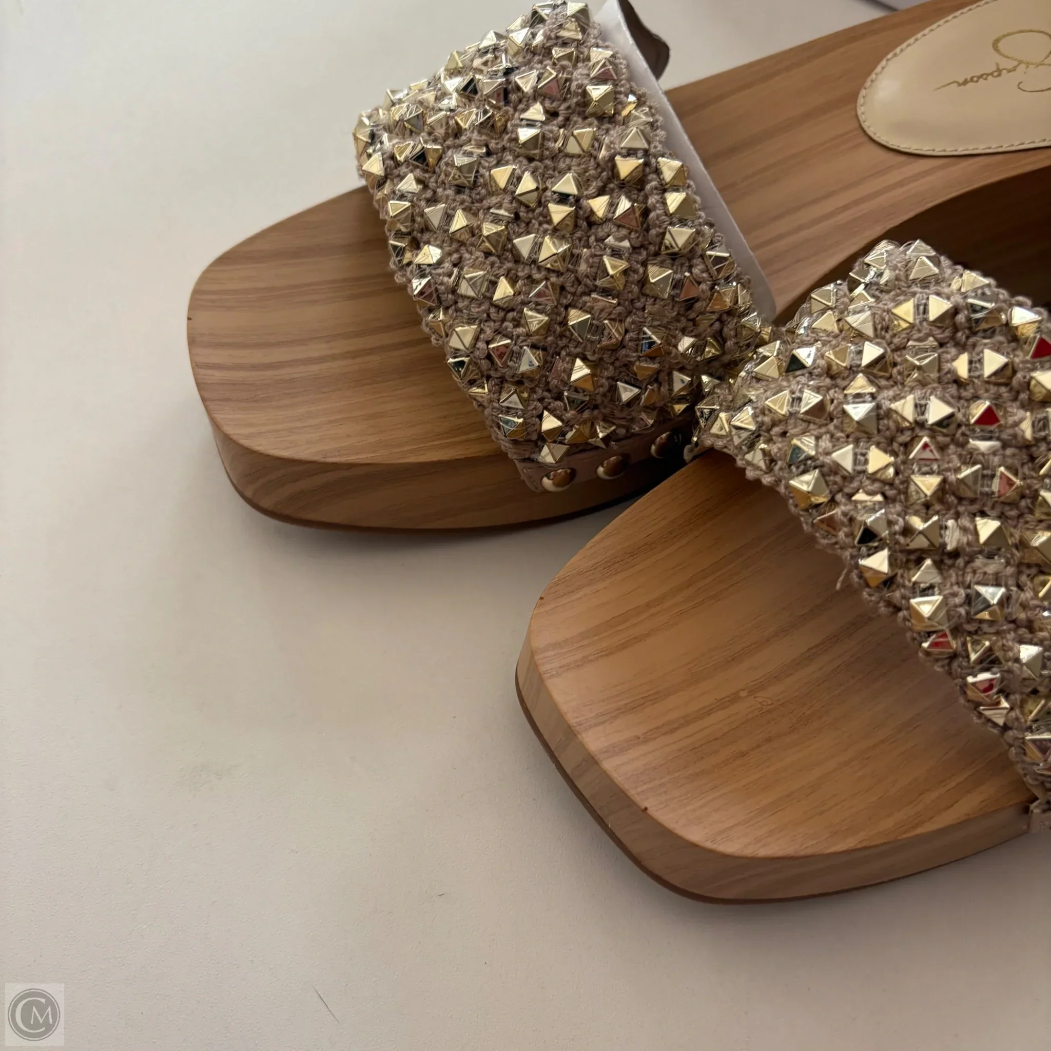 Sandals Heels Block By Jessica Simpson In Gold, Size: 9.5 - Image 3