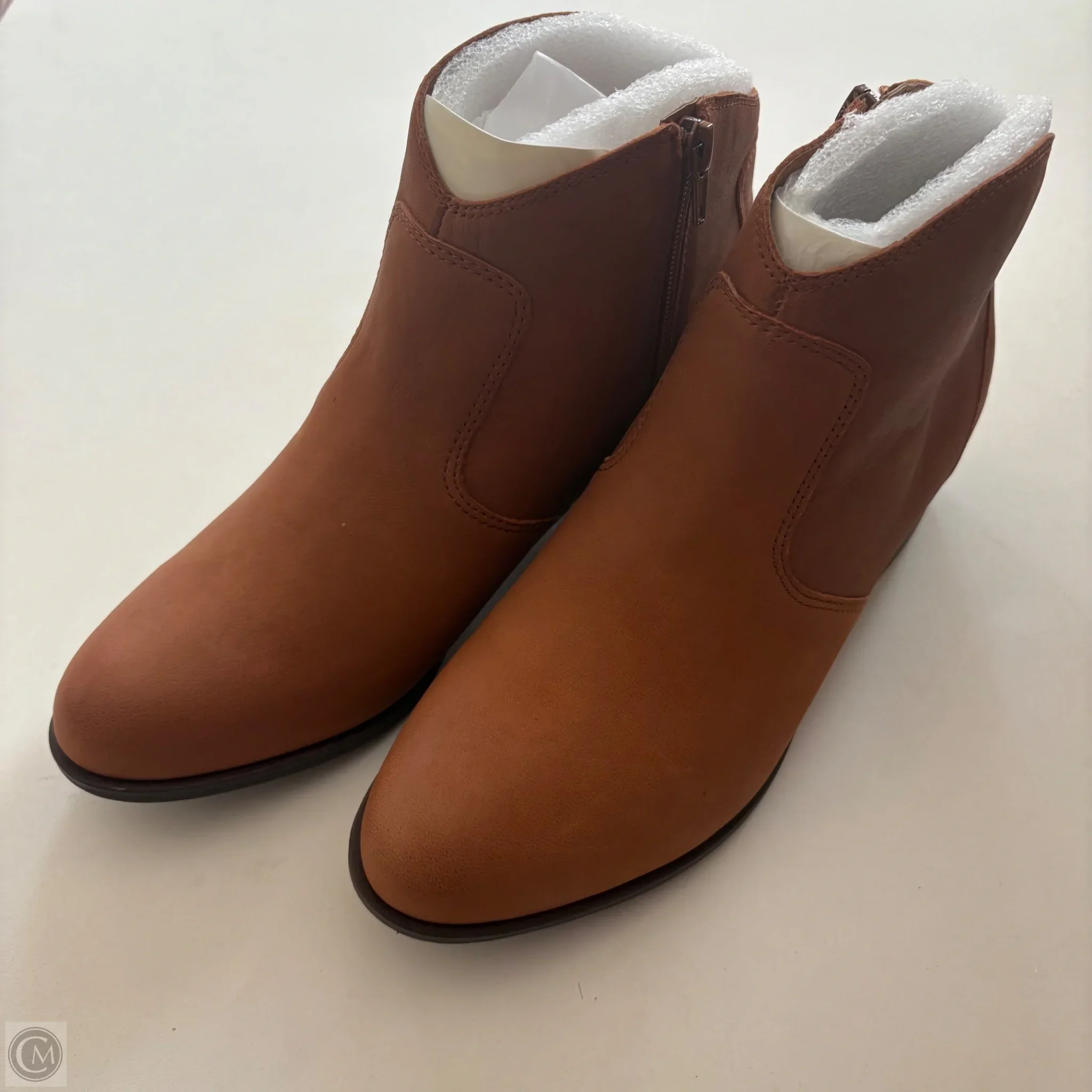 Boots Ankle Heels By Lucky Brand In Brown, Size: 9.5