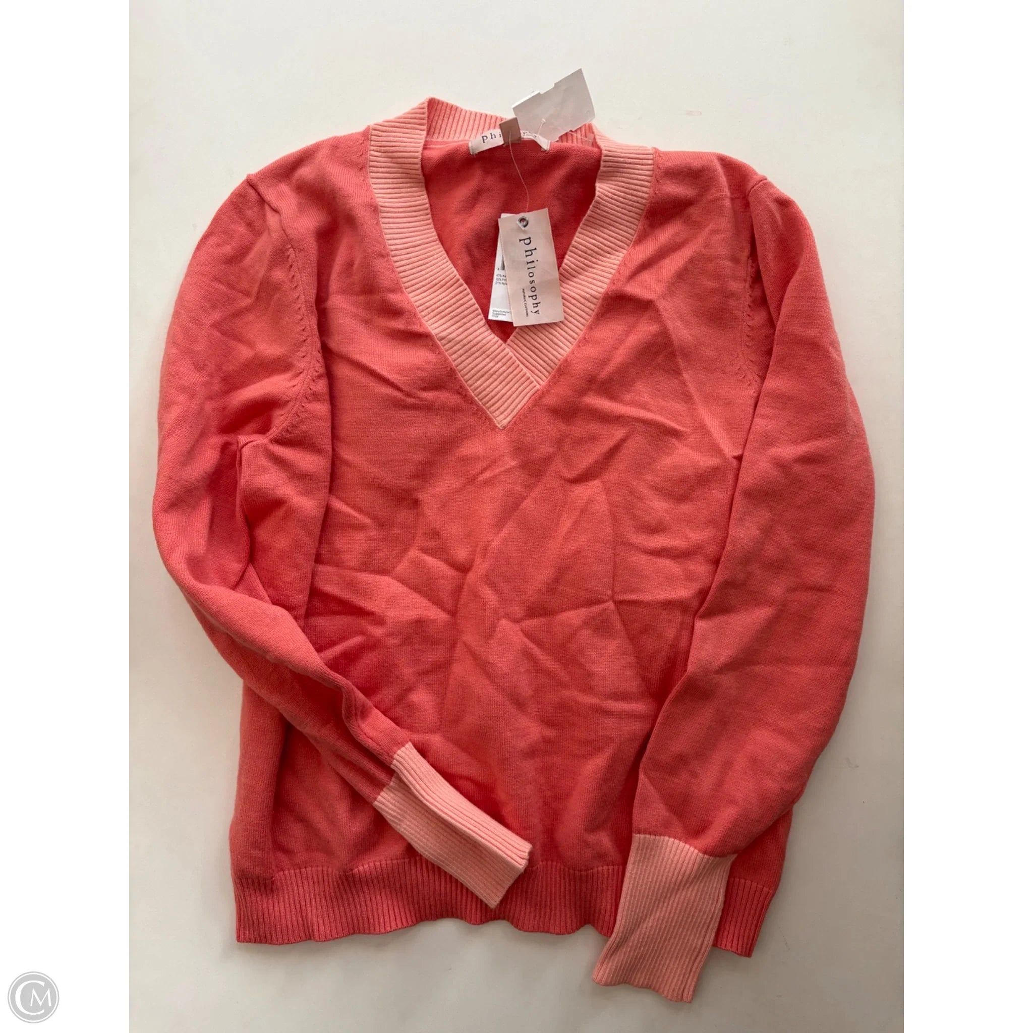 Sweater By Philosophy In Orange, Size: Xl - Image 1