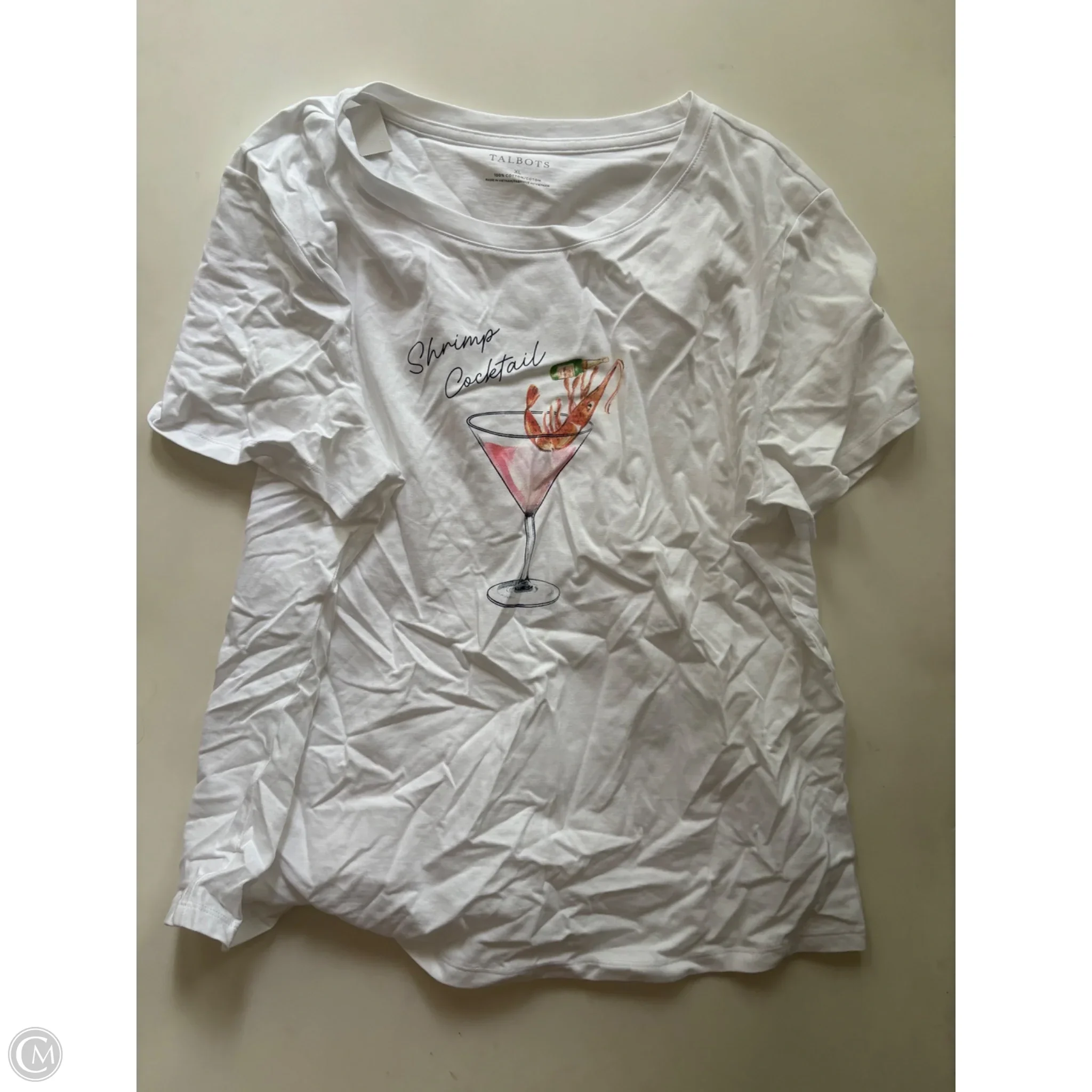 Top Short Sleeve By Talbots In White, Size: Xl - Image 1