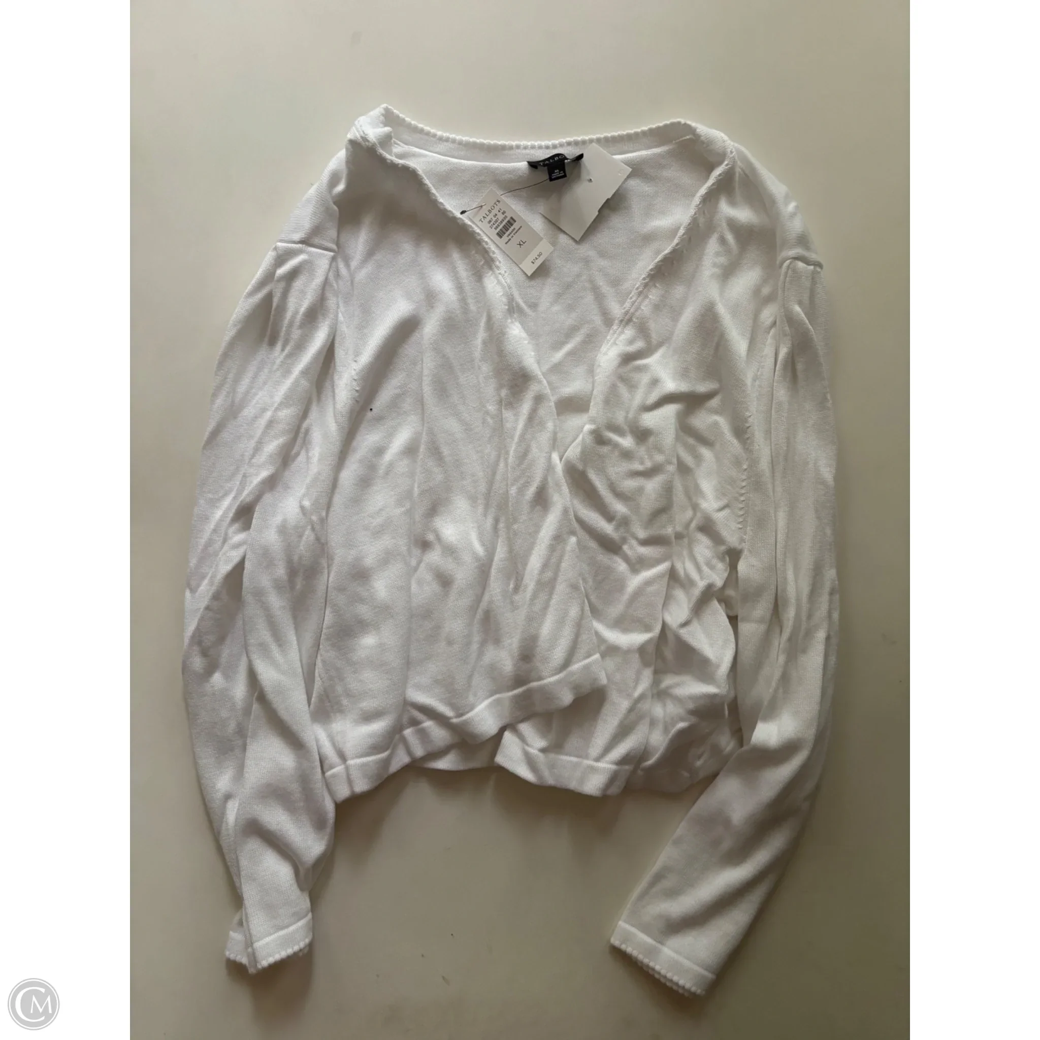 Sweater Cardigan By Talbots In White, Size: Xl - Image 1