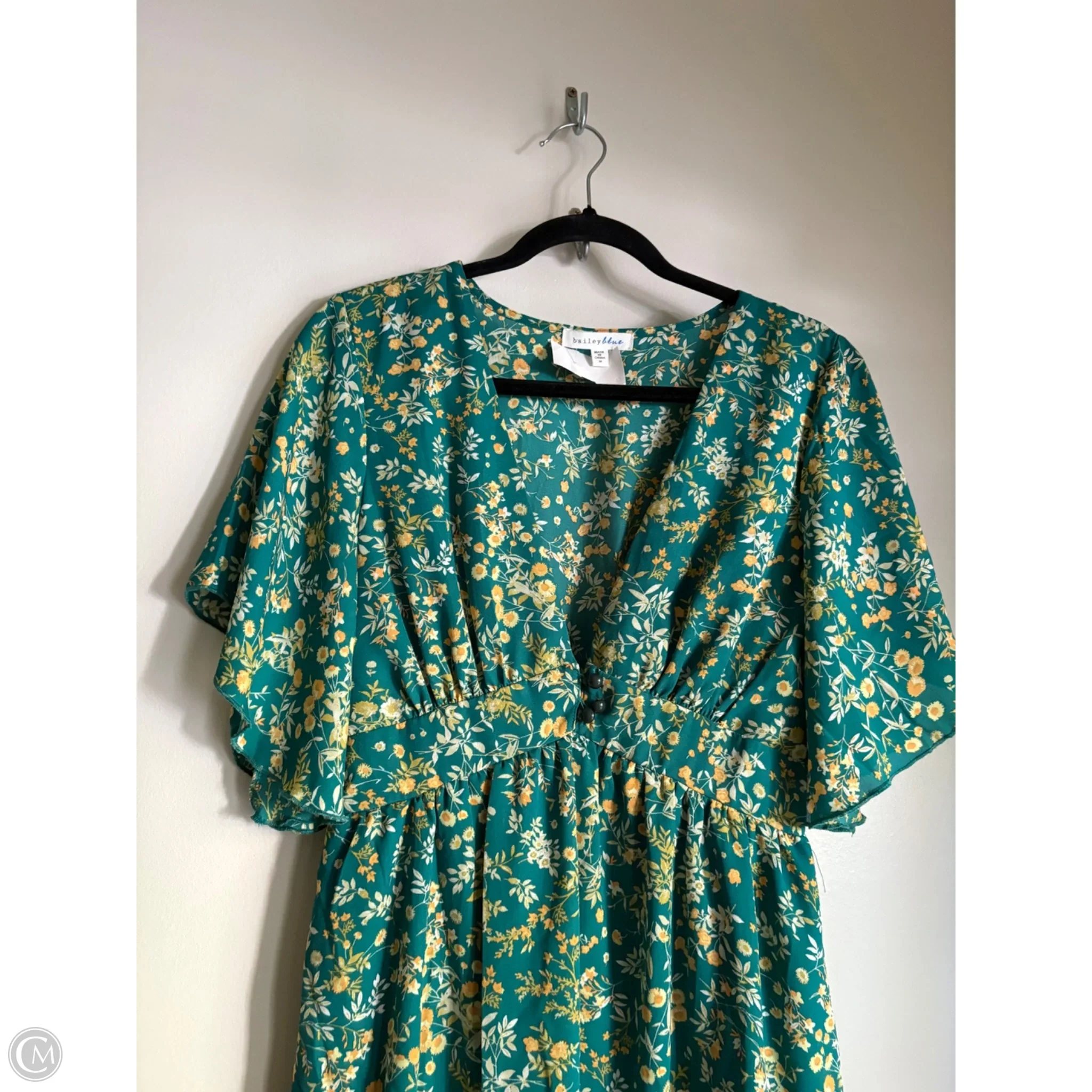 Dress Casual Midi By Bailey Blue In Green, Size: M - Image 3