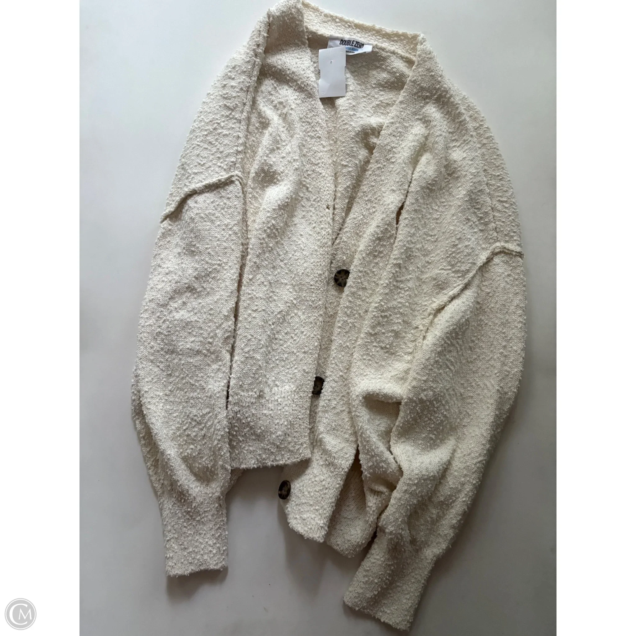 Sweater Cardigan By Double Zero In Cream, Size: M - Image 1