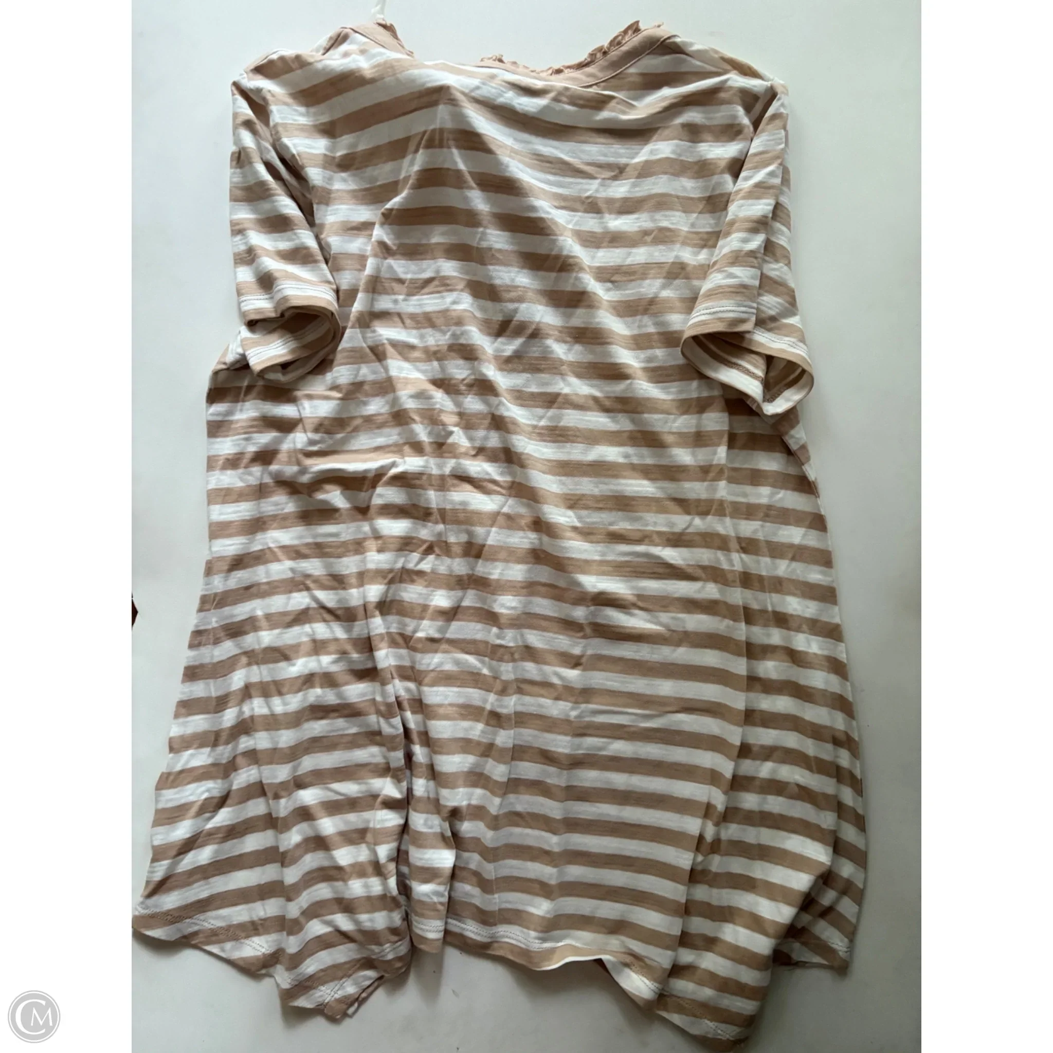 Top Short Sleeve By Jones New York In Striped Pattern, Size: Xl - Image 2
