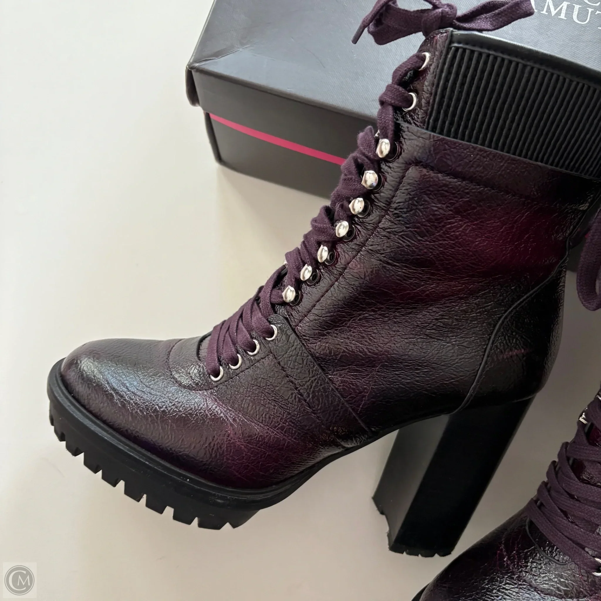 Boots Ankle Heels By Vince Camuto In Purple, Size: 8.5 - Image 3