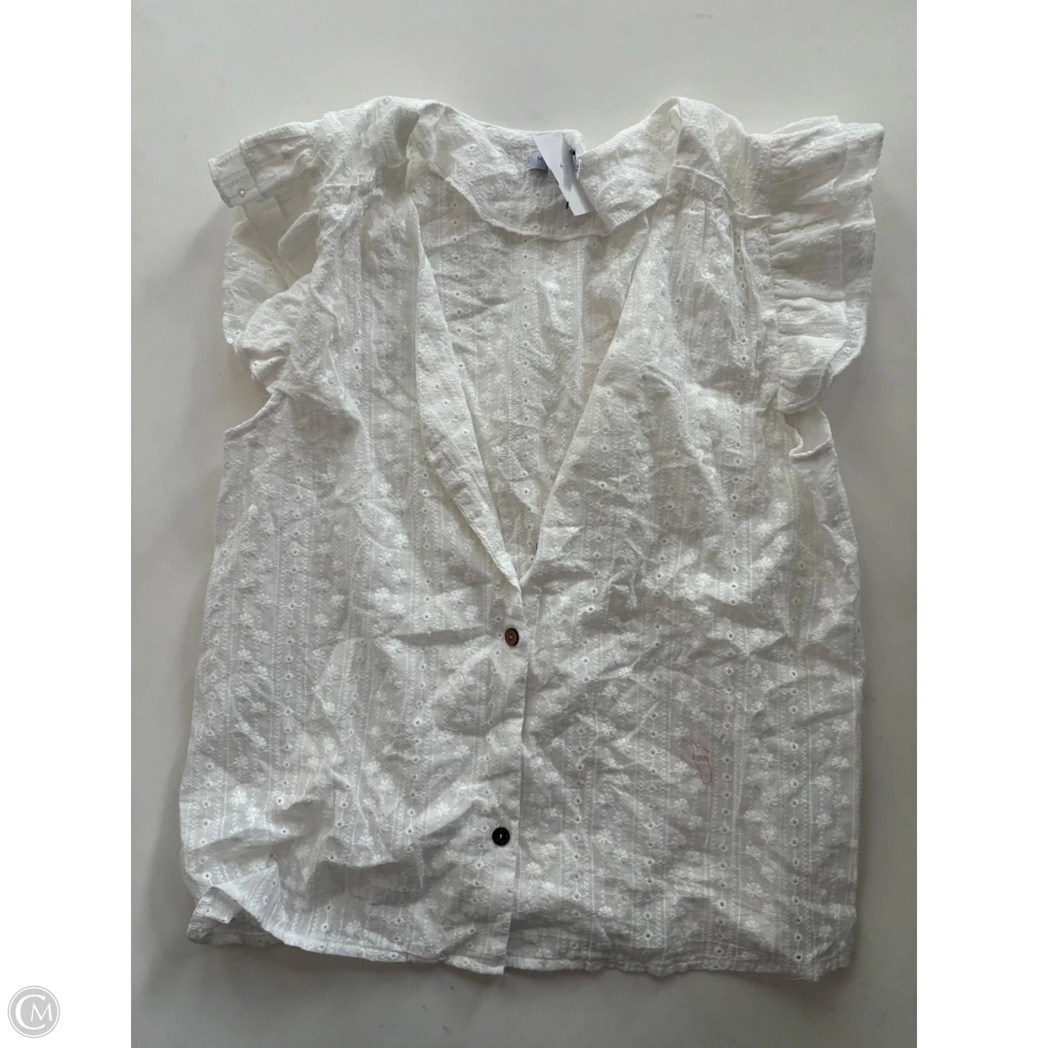 Top Short Sleeve By Miss Sparkling In White, Size: Xl - Image 1