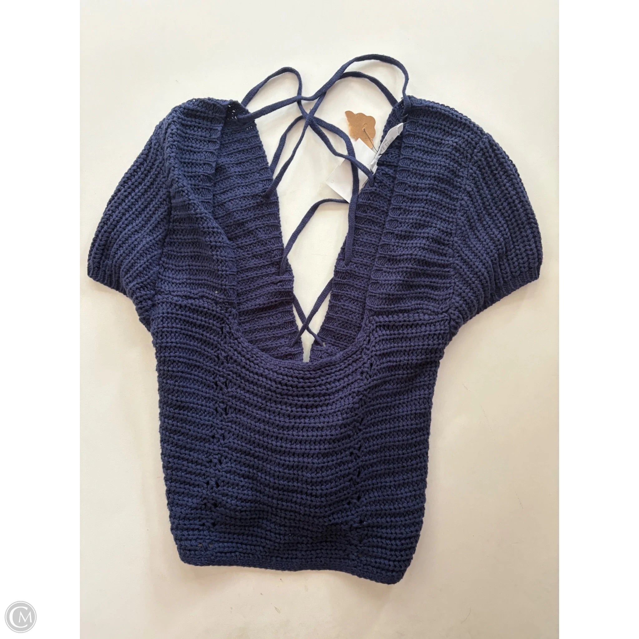 Sweater Short Sleeve By Double Zero In Navy, Size: L - Image 1