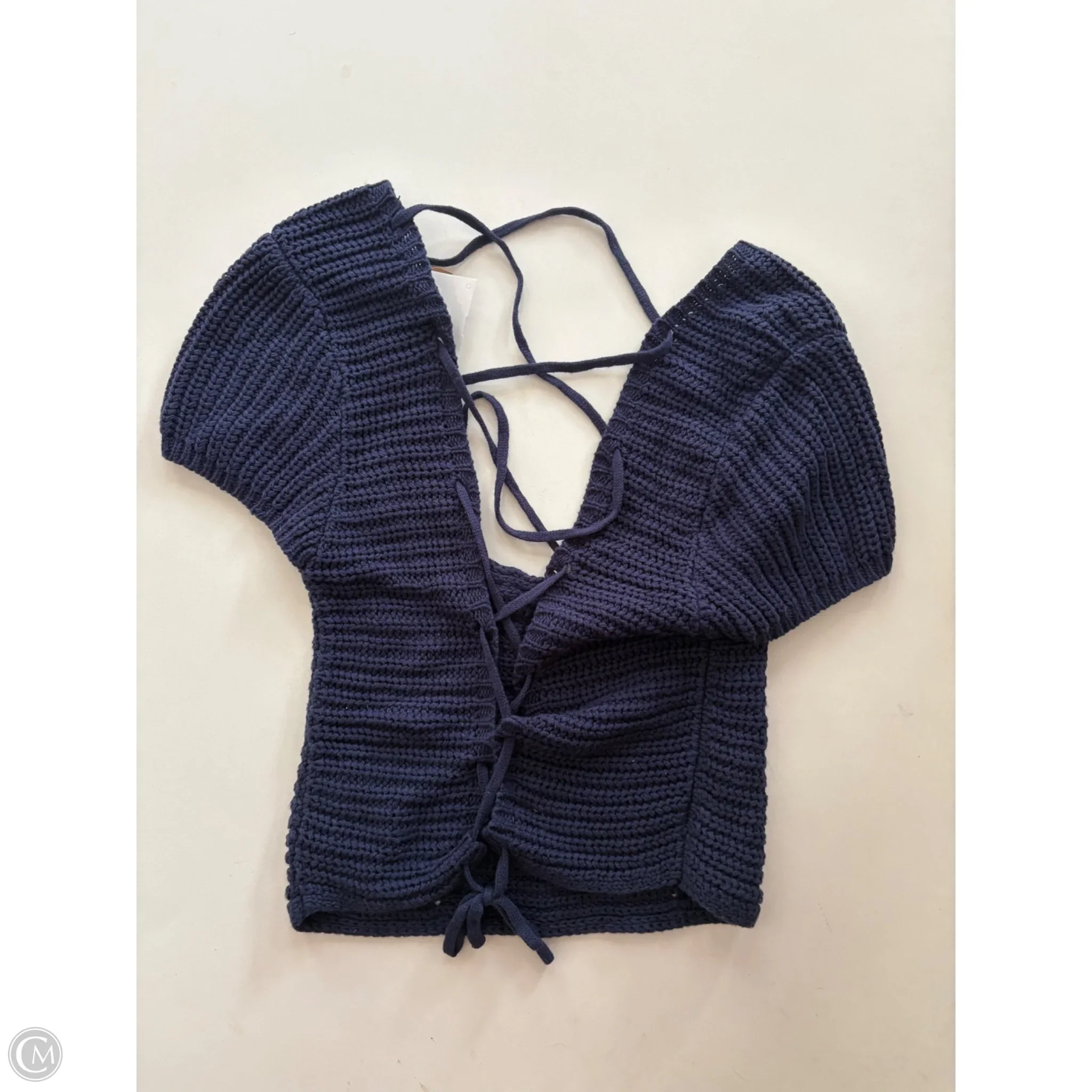 Sweater Short Sleeve By Double Zero In Navy, Size: L - Image 2