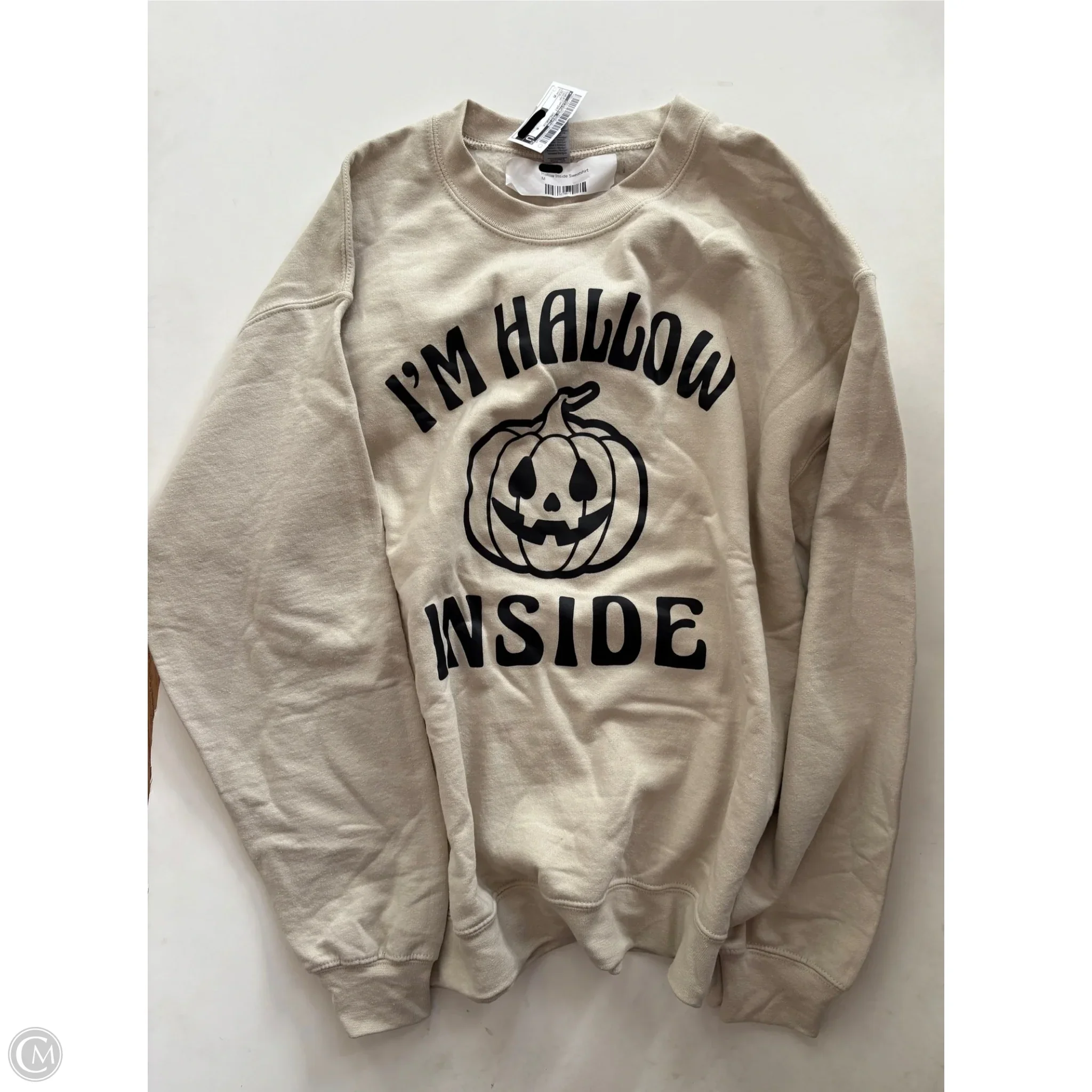 Sweatshirt Crewneck By Clothes Mentor In Cream, Size: M - Image 1