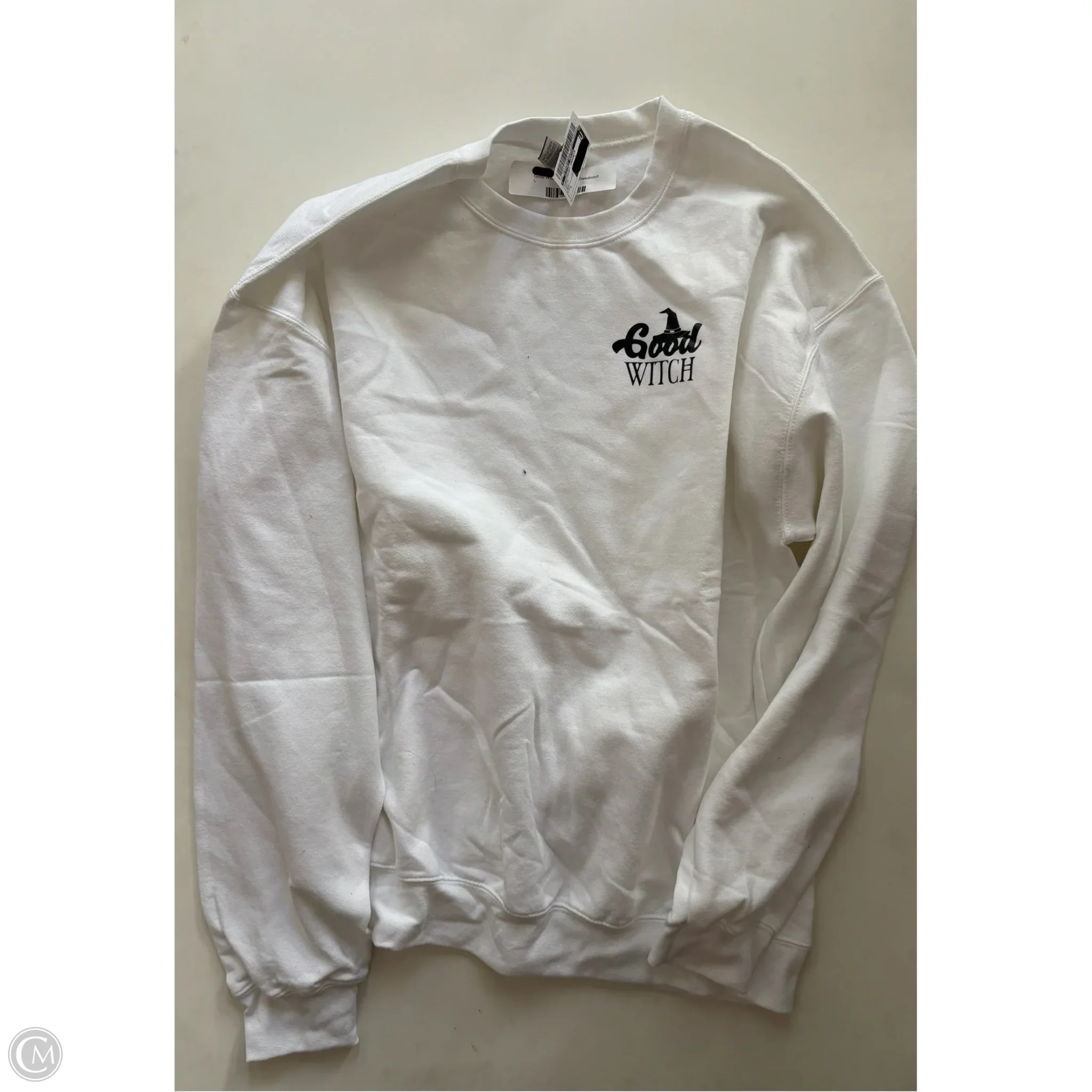 Sweatshirt Crewneck By Clothes Mentor In White, Size: S - Image 1