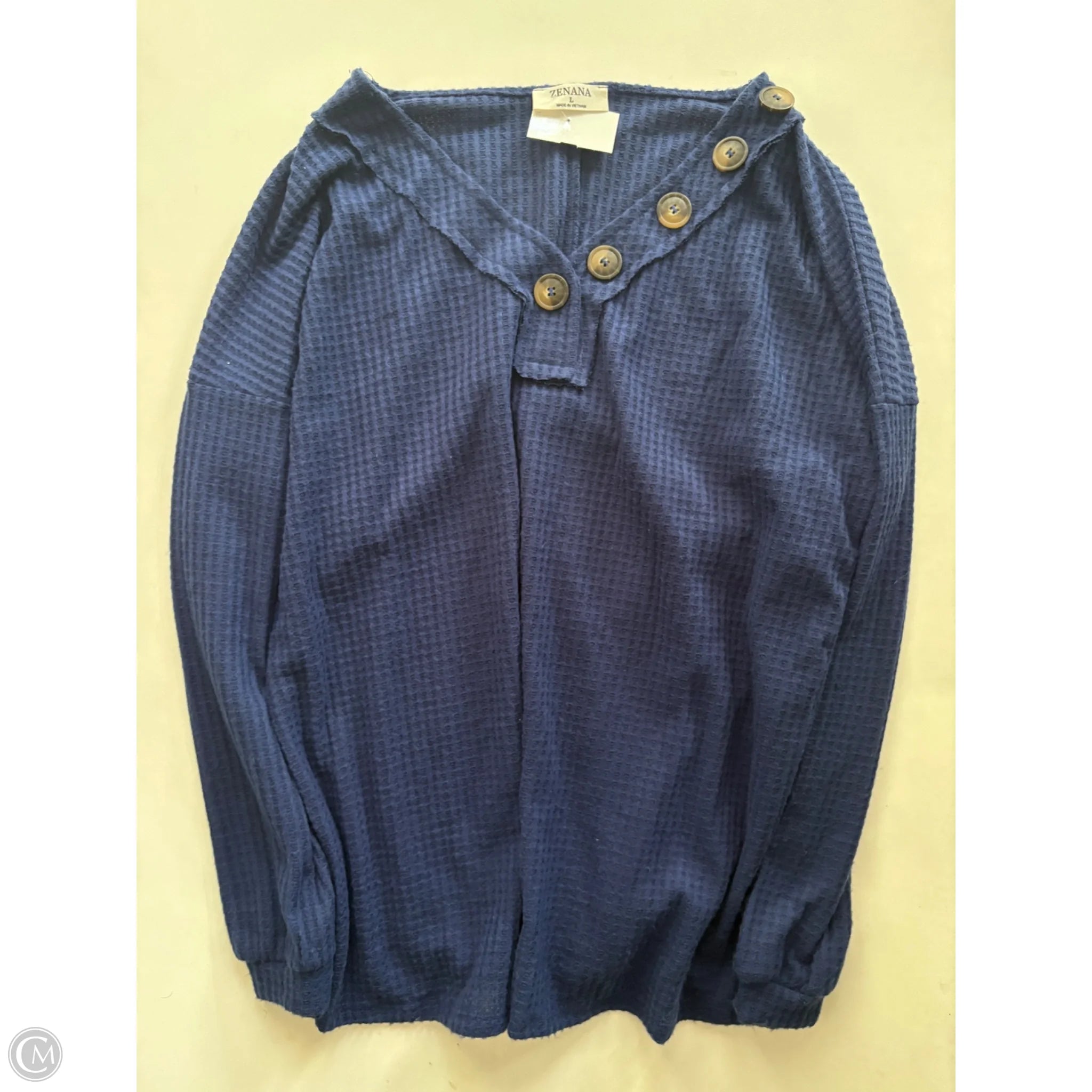 Top Long Sleeve By Zenana In Blue, Size: L - Image 1