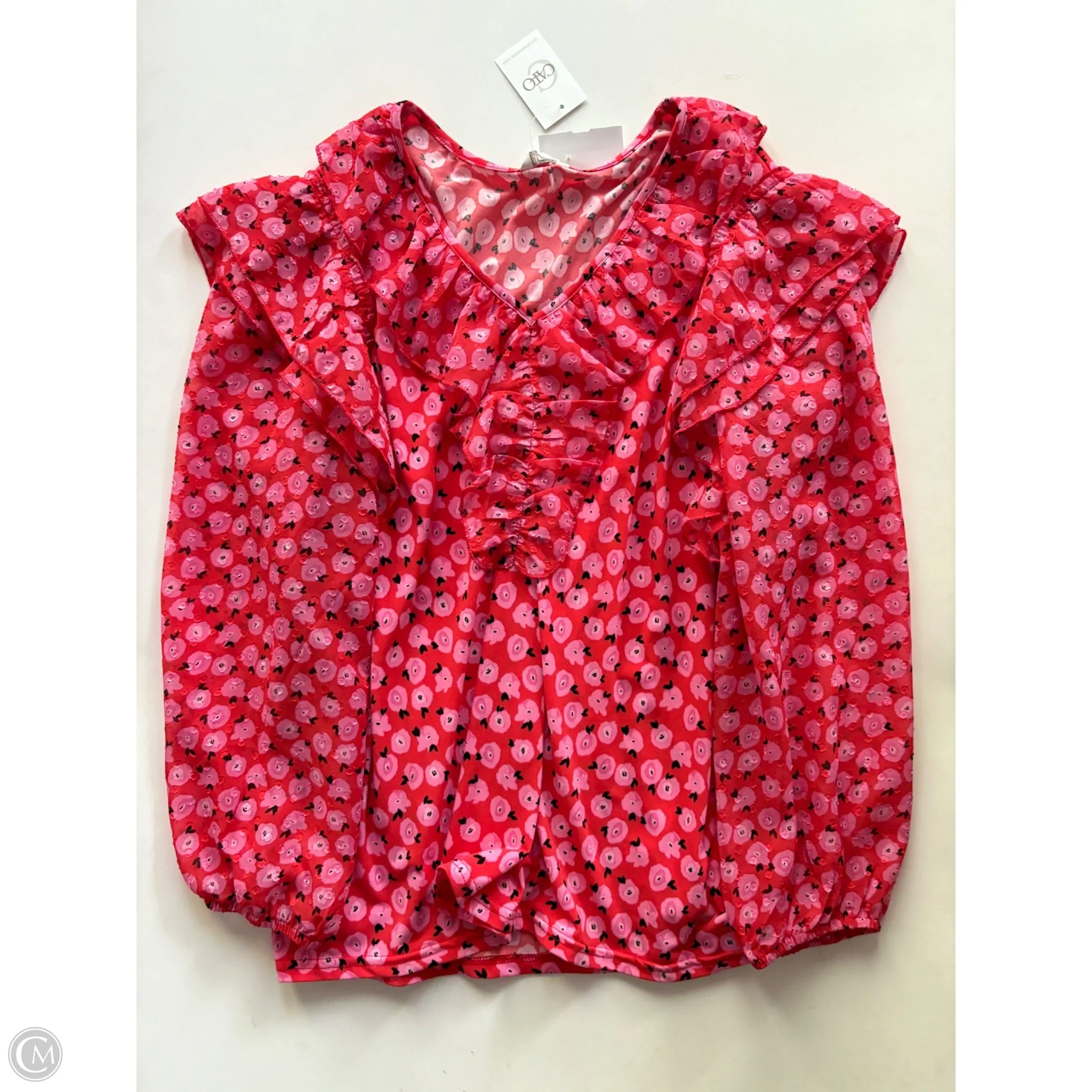 Blouse Long Sleeve By Cato In Floral Print, Size: L - Image 1