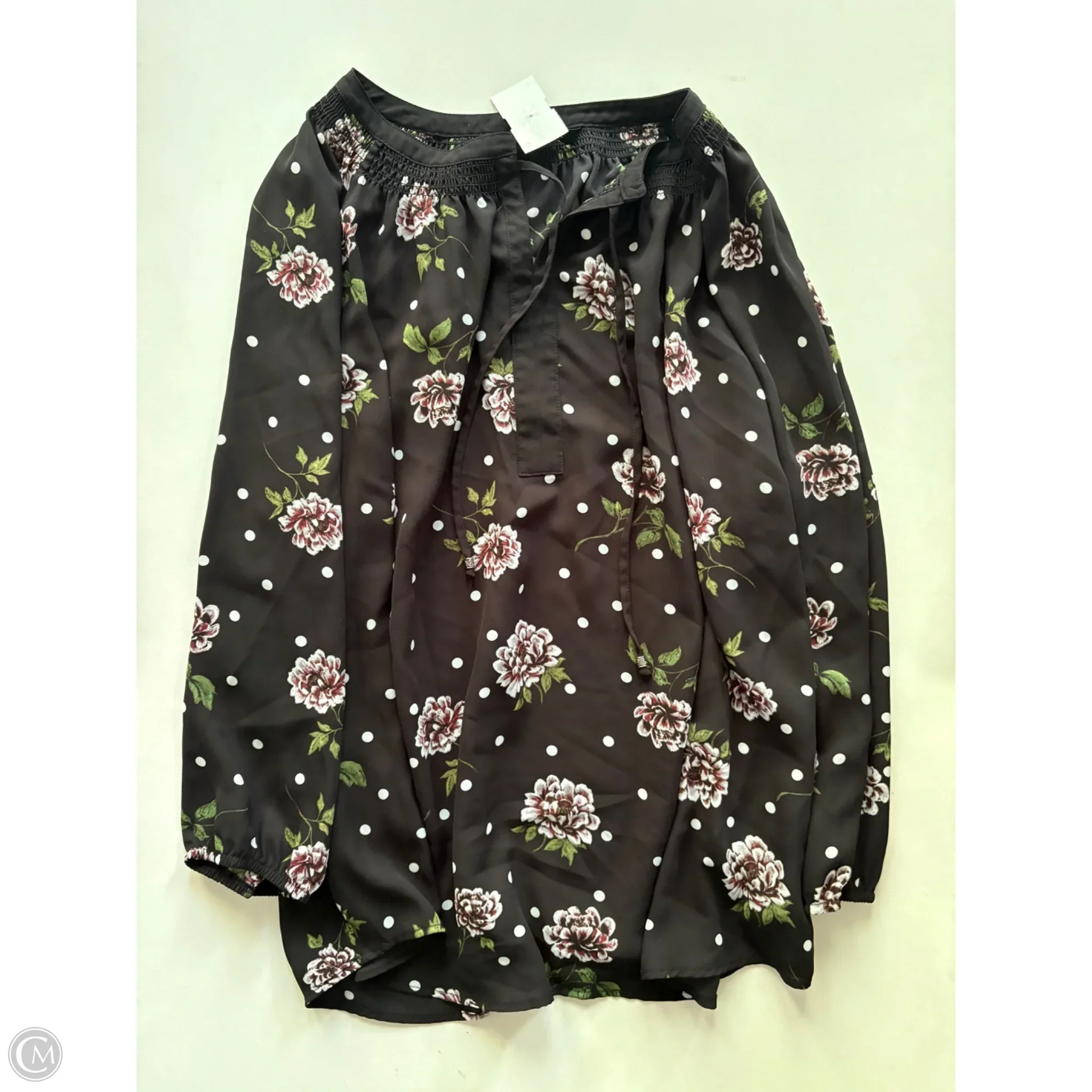 Blouse Long Sleeve By Zac And Rachel In Black, Size: Xl - Image 1
