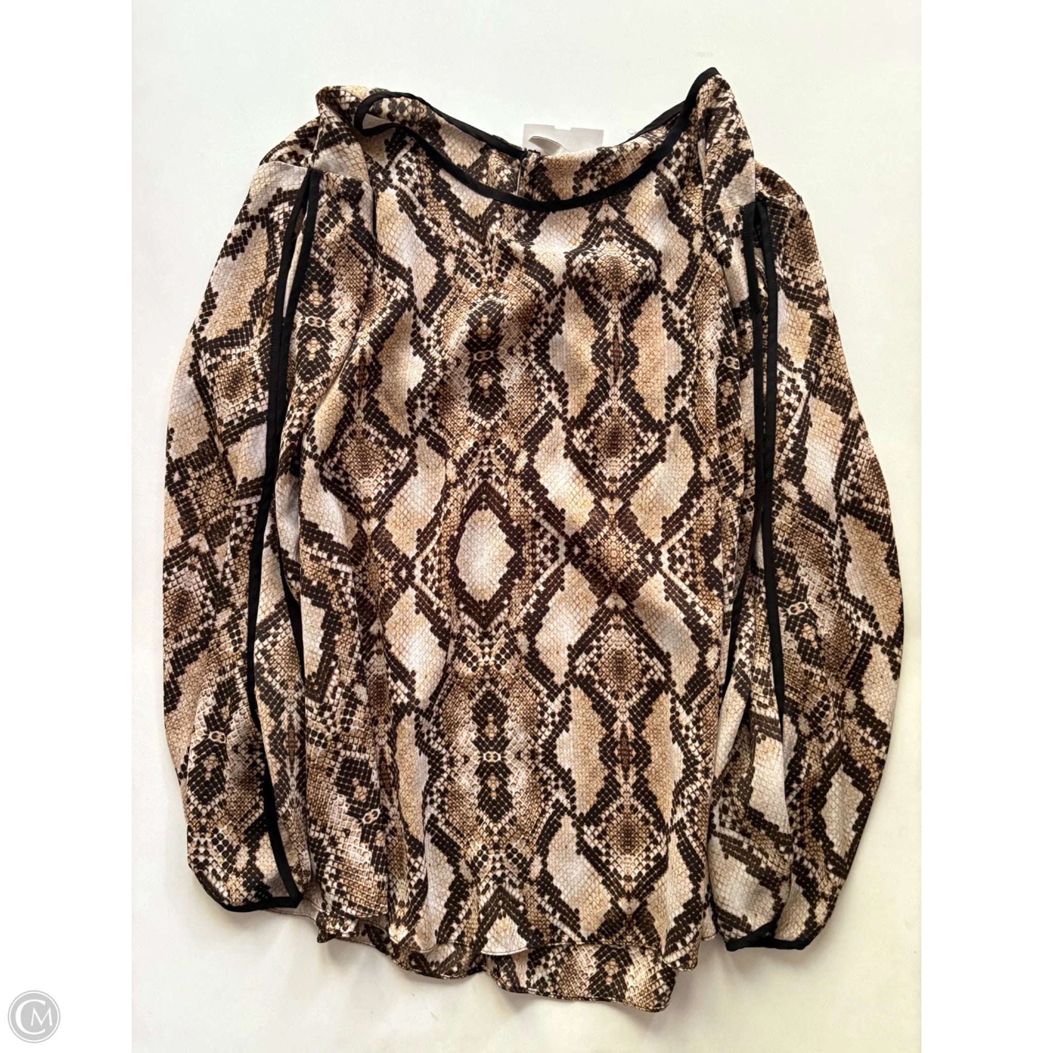 Blouse Long Sleeve By Cato In Animal Print, Size: Xl - Image 1