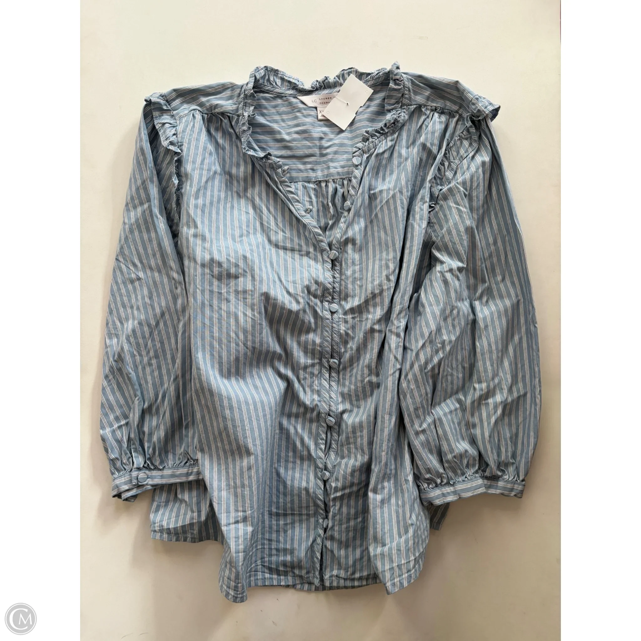 Top Long Sleeve By Lc Lauren Conrad In Striped Pattern, Size: 2x - Image 1