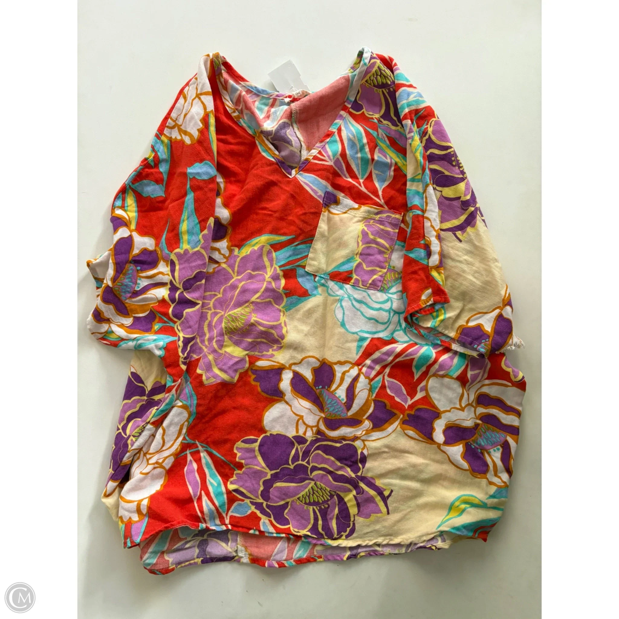 Blouse Short Sleeve By Jodifl In Blue, Size: L - Image 1