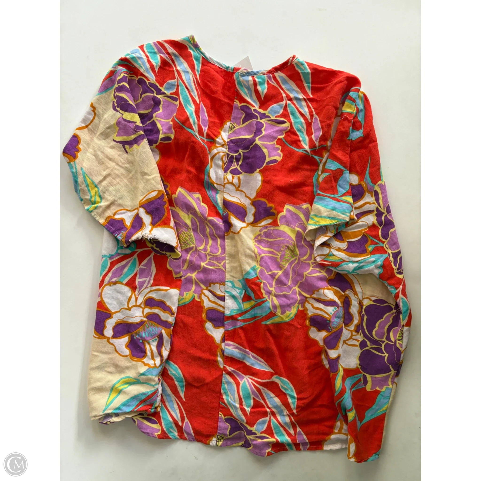 Blouse Short Sleeve By Jodifl In Blue, Size: L - Image 2