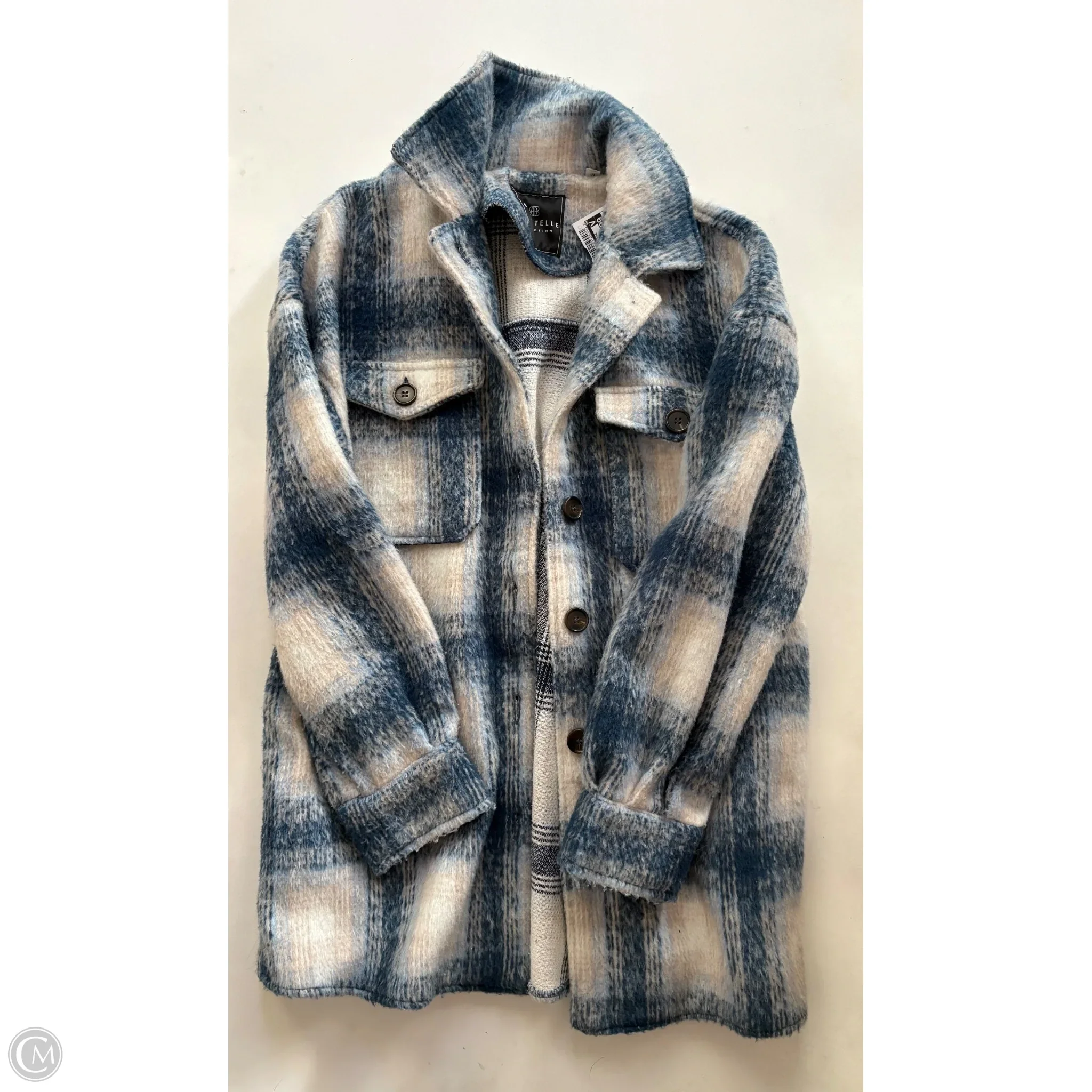 Coat Faux Fur & Sherpa By Bagatelle In Plaid Pattern, Size: M - Image 1