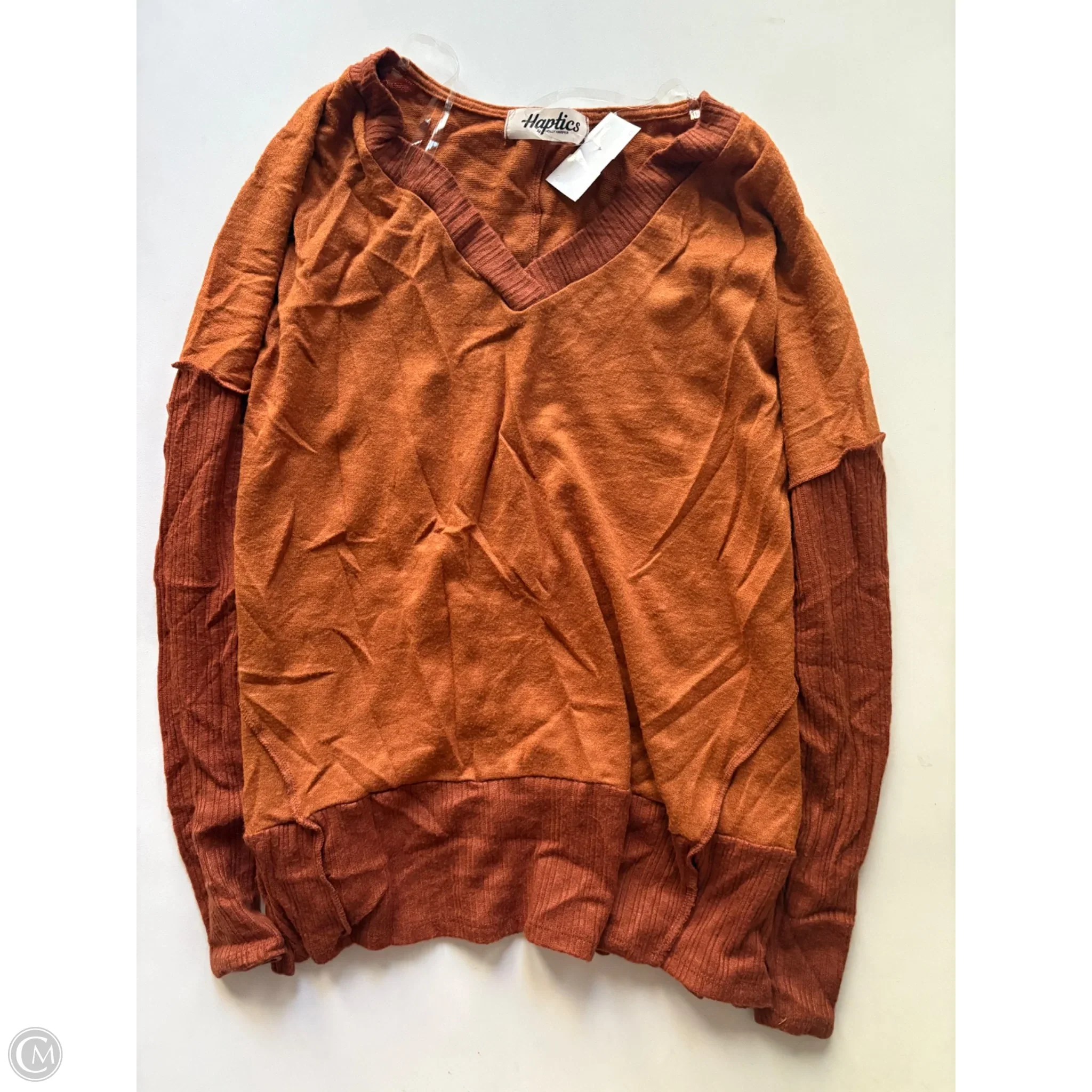 Top Long Sleeve By Haptics In Orange, Size: M - Image 1