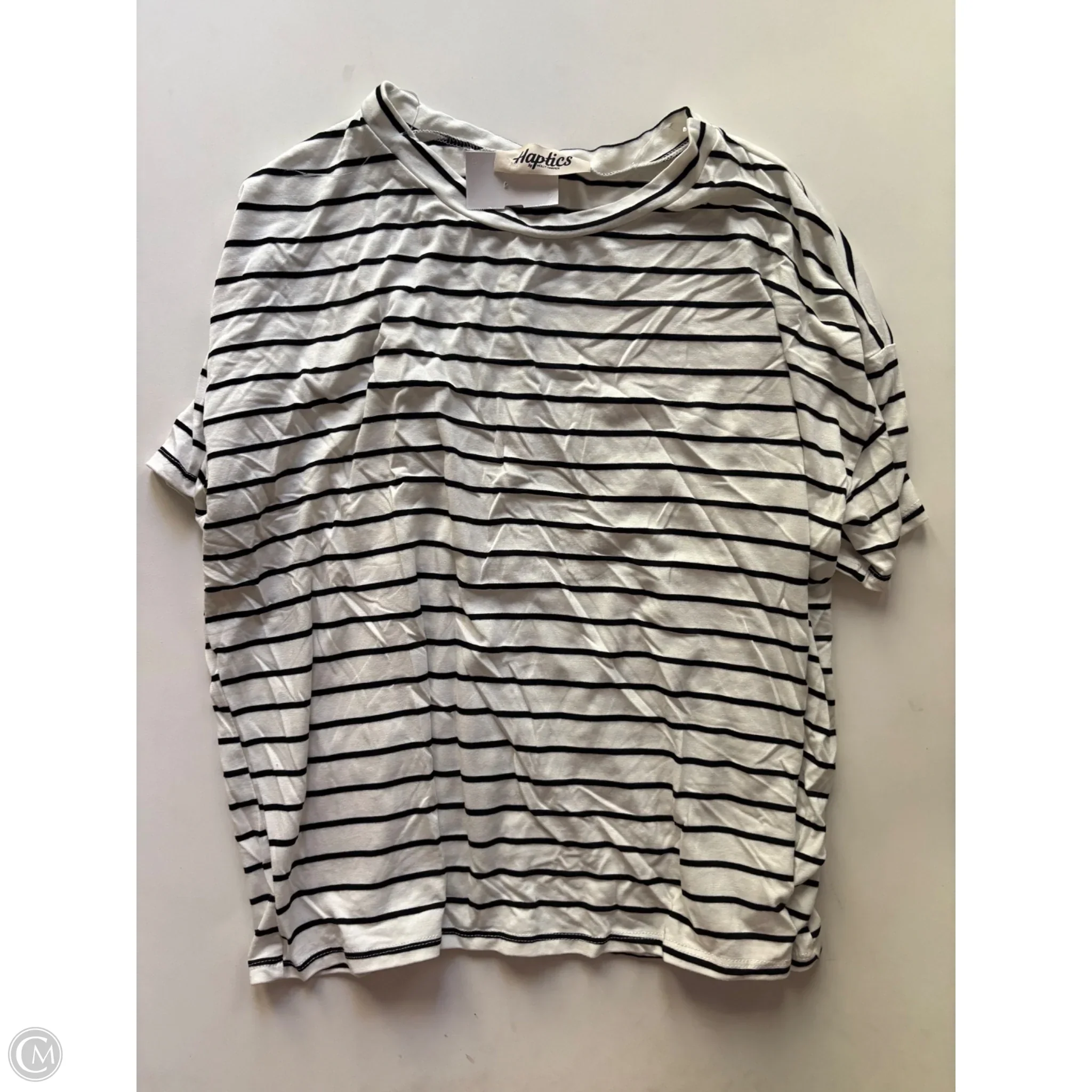 Top Short Sleeve By Haptics In Striped Pattern, Size: L - Image 1
