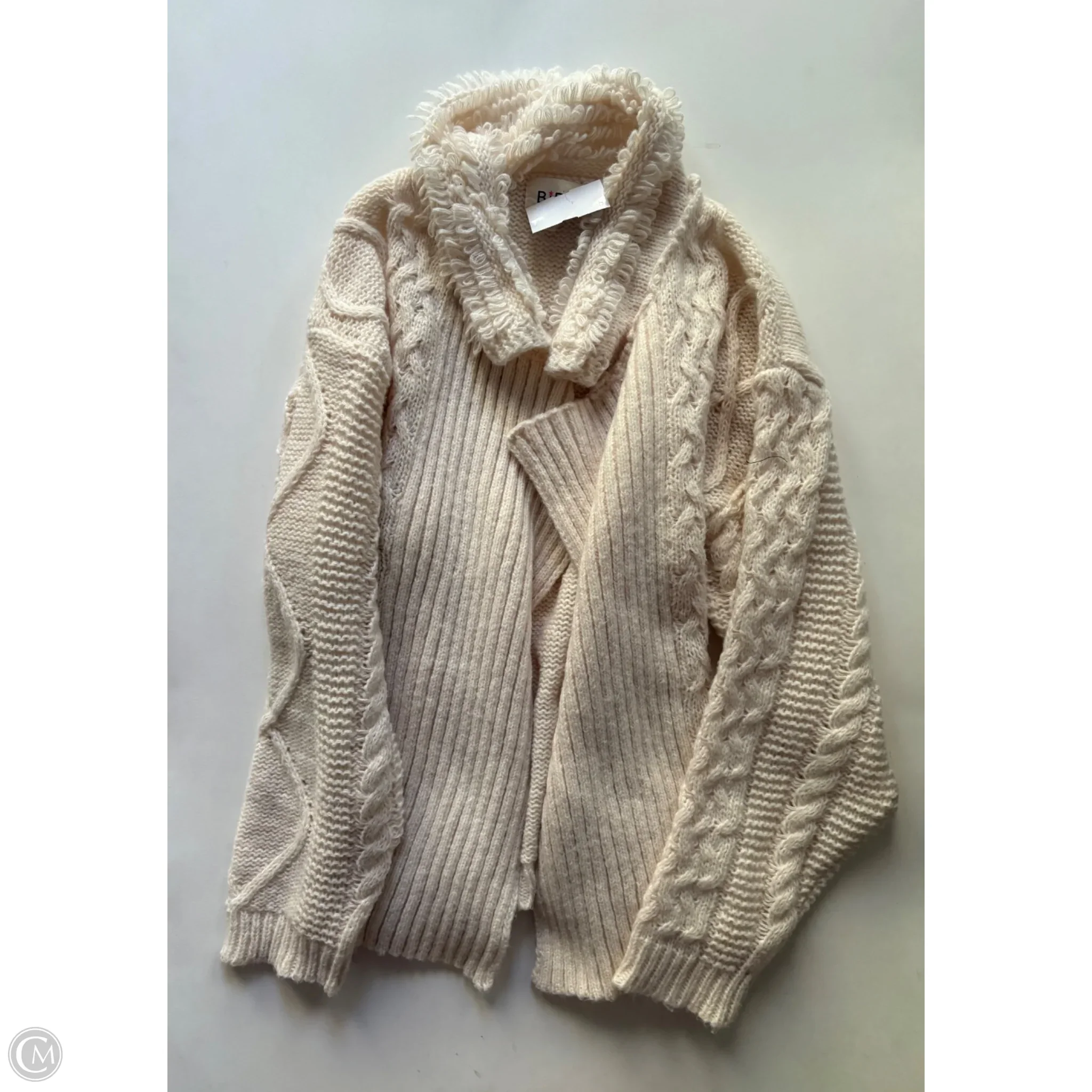 Sweater Cardigan By Bibi In Cream, Size: M - Image 1
