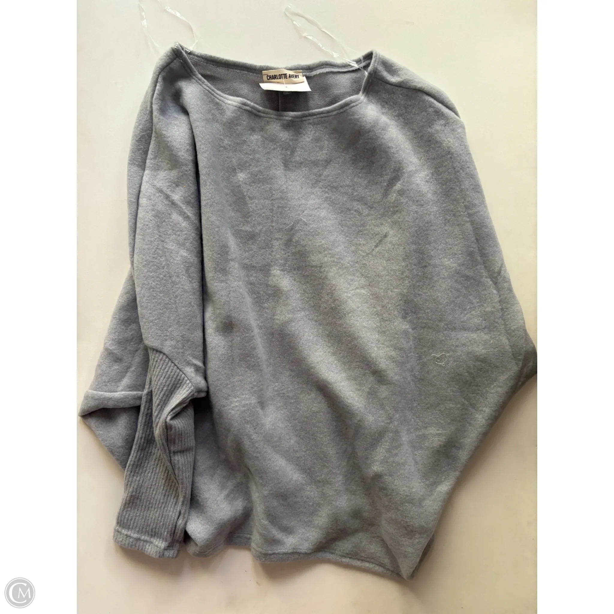 Top Long Sleeve By Charlotte Avery In Grey, Size: M - Image 1