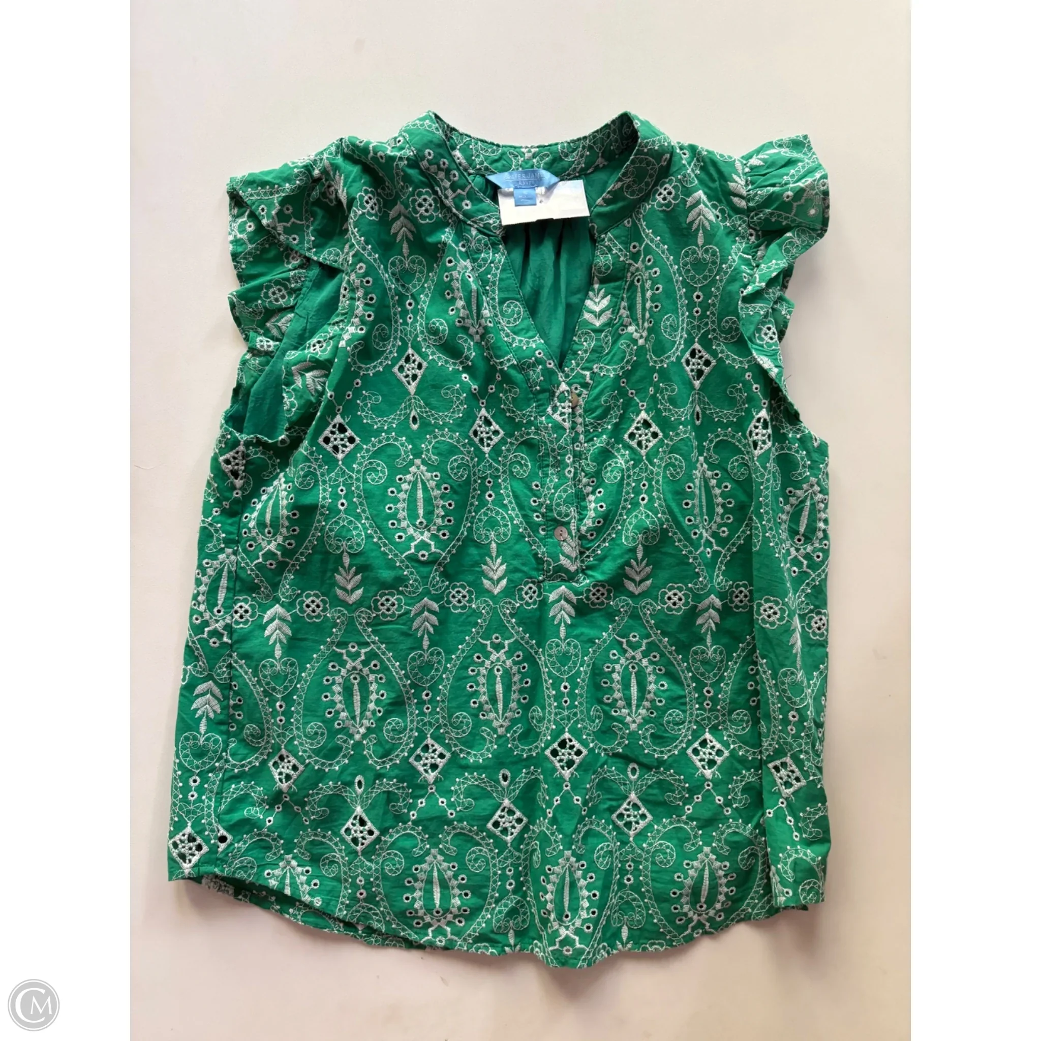 Top Short Sleeve By Draper James In Green, Size: S - Image 1