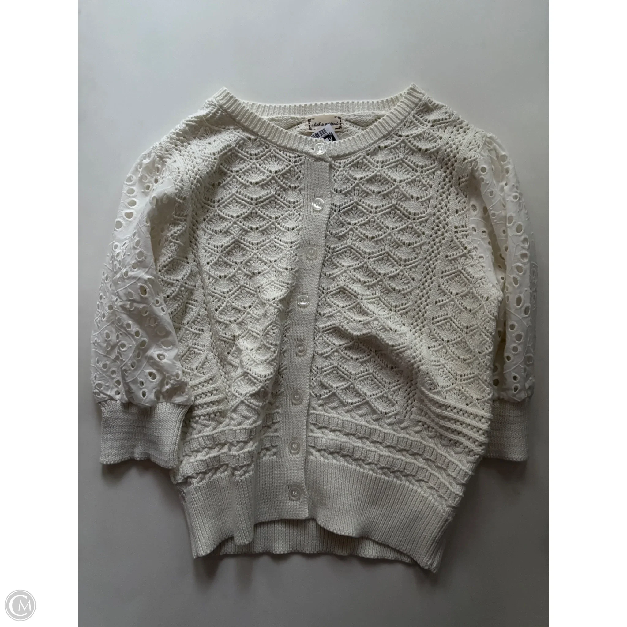 Sweater Cardigan By Cloth & Porttrait In Cream, Size: S - Image 1