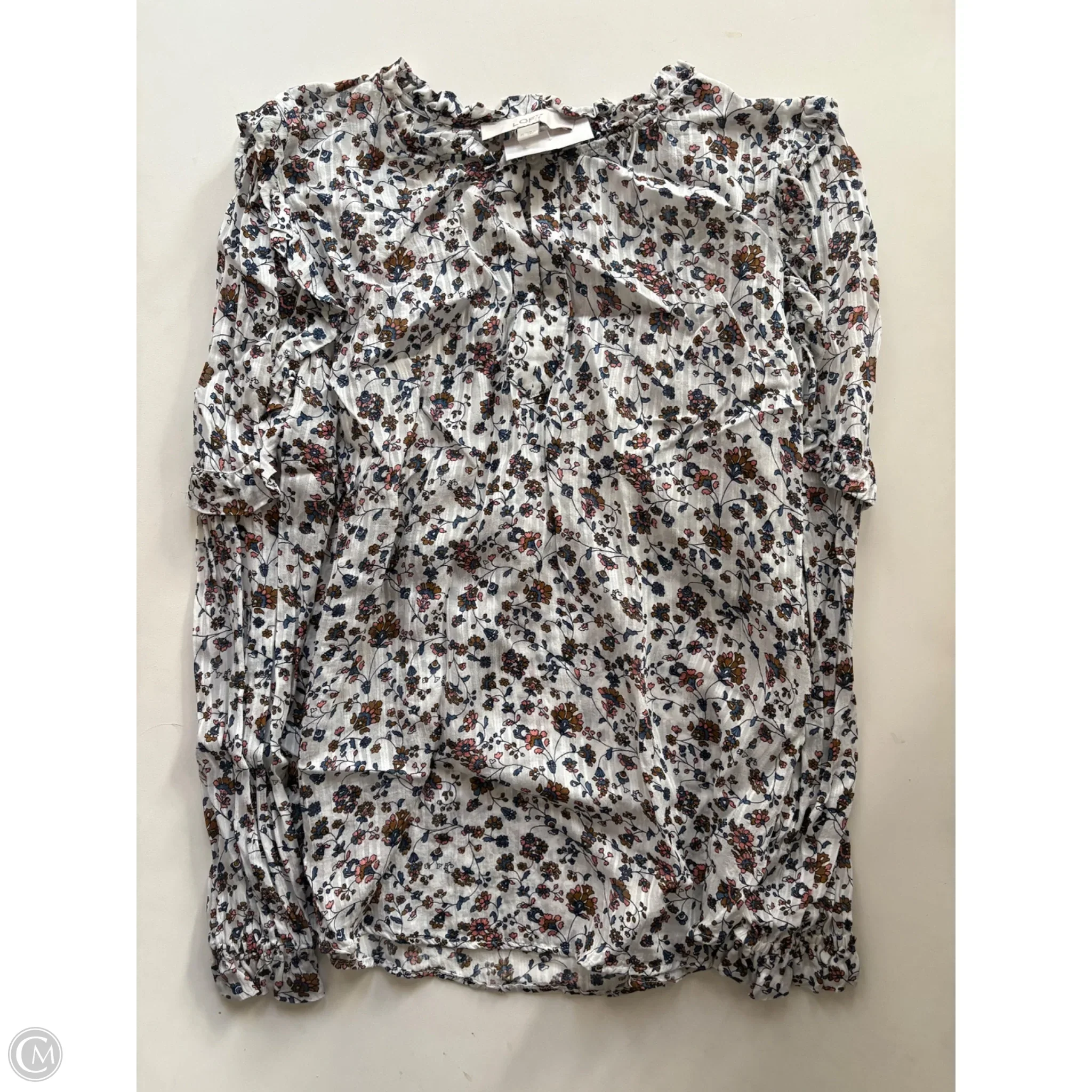 Top Long Sleeve By Loft In Floral Print, Size: M - Image 1