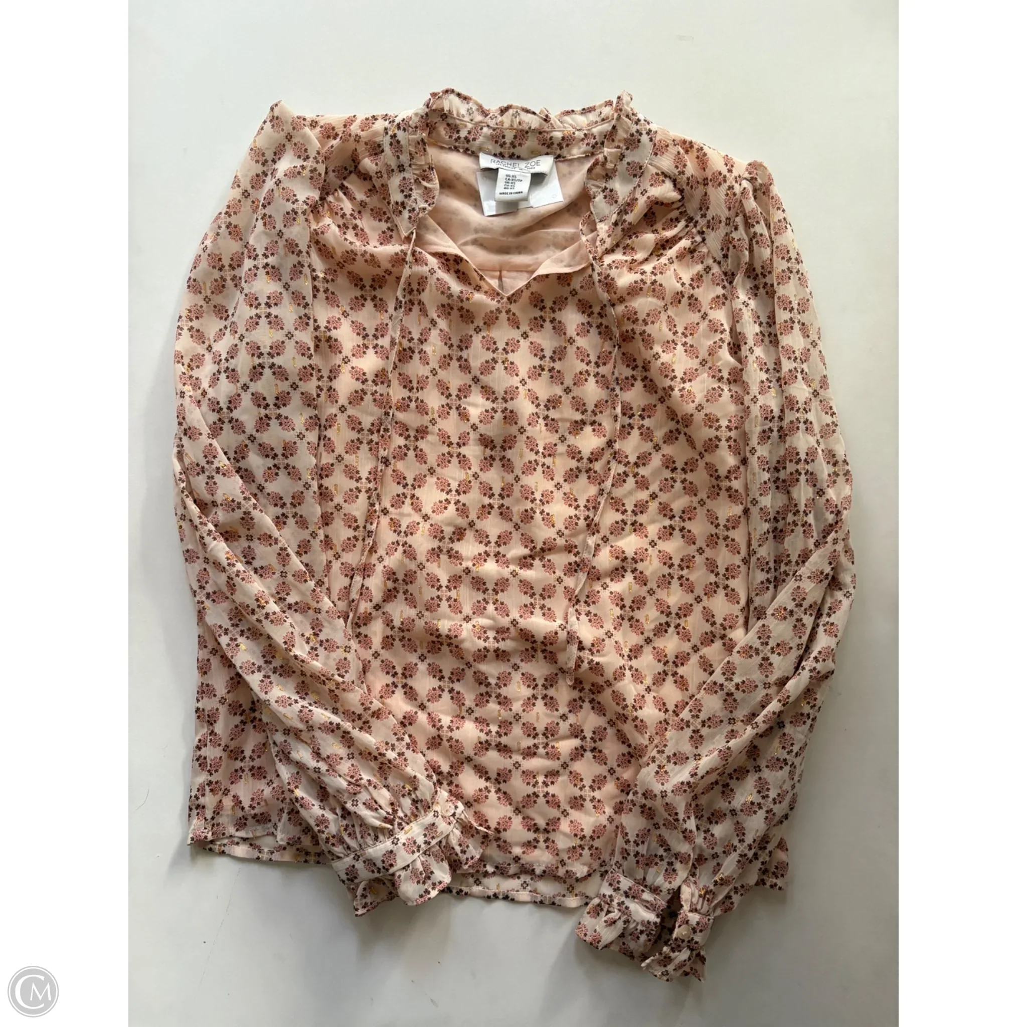 Blouse Long Sleeve By Rachel Zoe In Orange, Size: Xxsp - Image 1