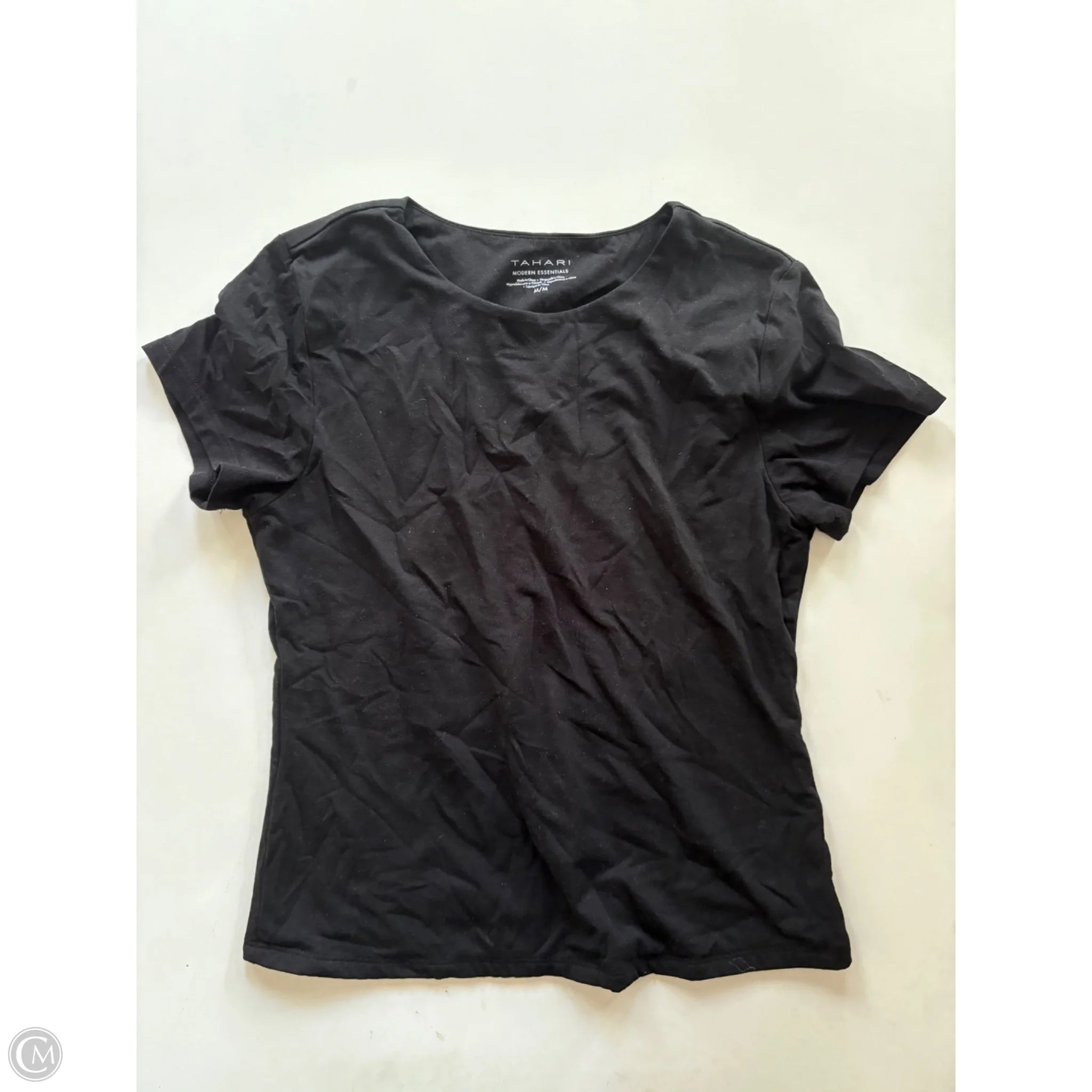 Top Short Sleeve By Tahari In Black, Size: M - Image 1